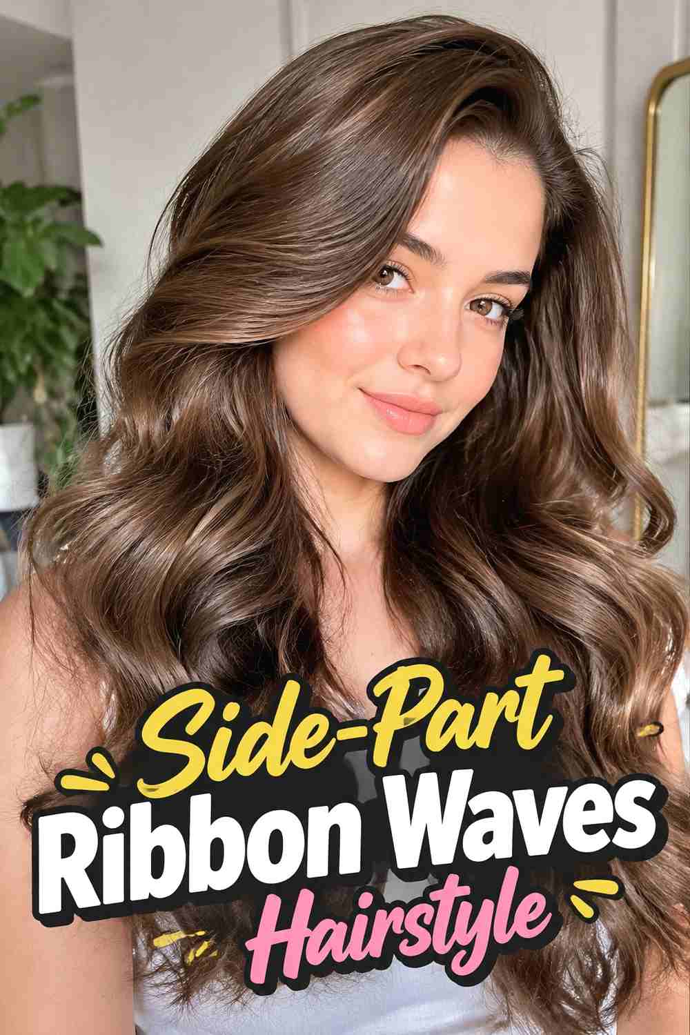 4. Side Part Ribbon Waves Hairstyle