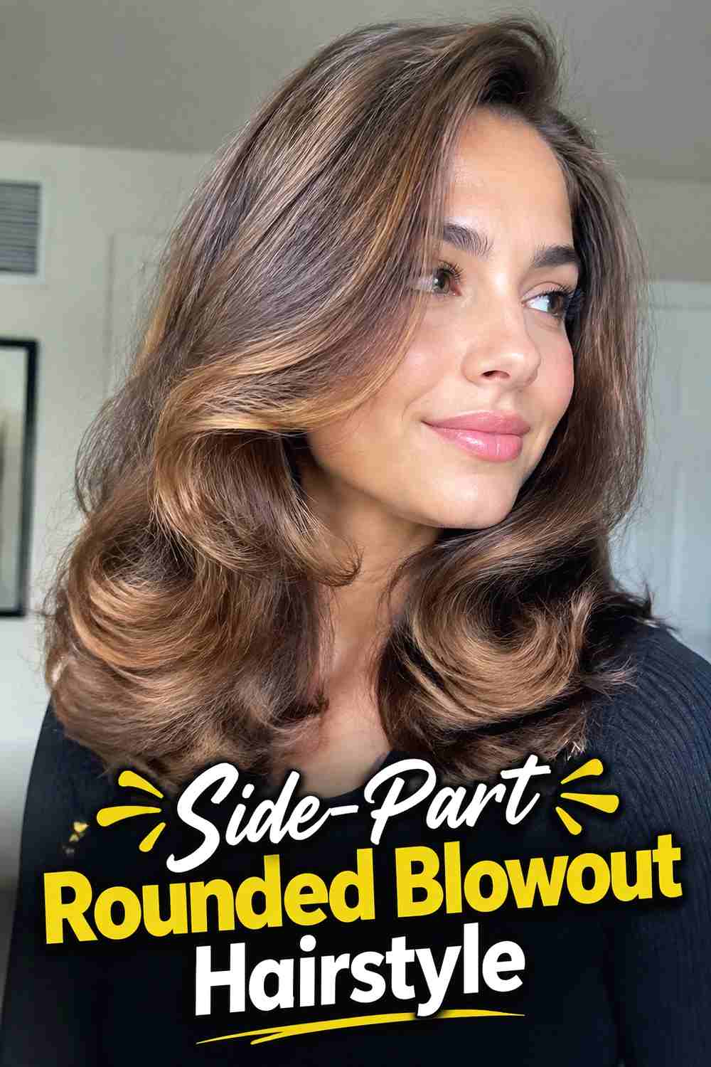 15. Side Part Rounded Blowout Hairstyle