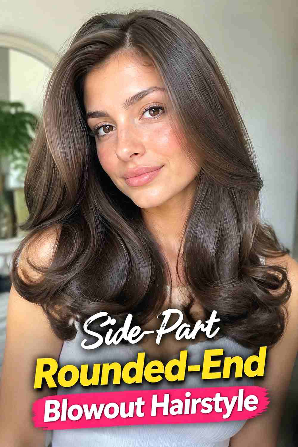 4. Side Part Rounded End Blowout Hairstyle