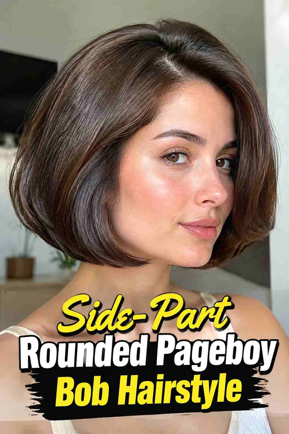 3. Side Part Rounded Pageboy Bob Hairstyle