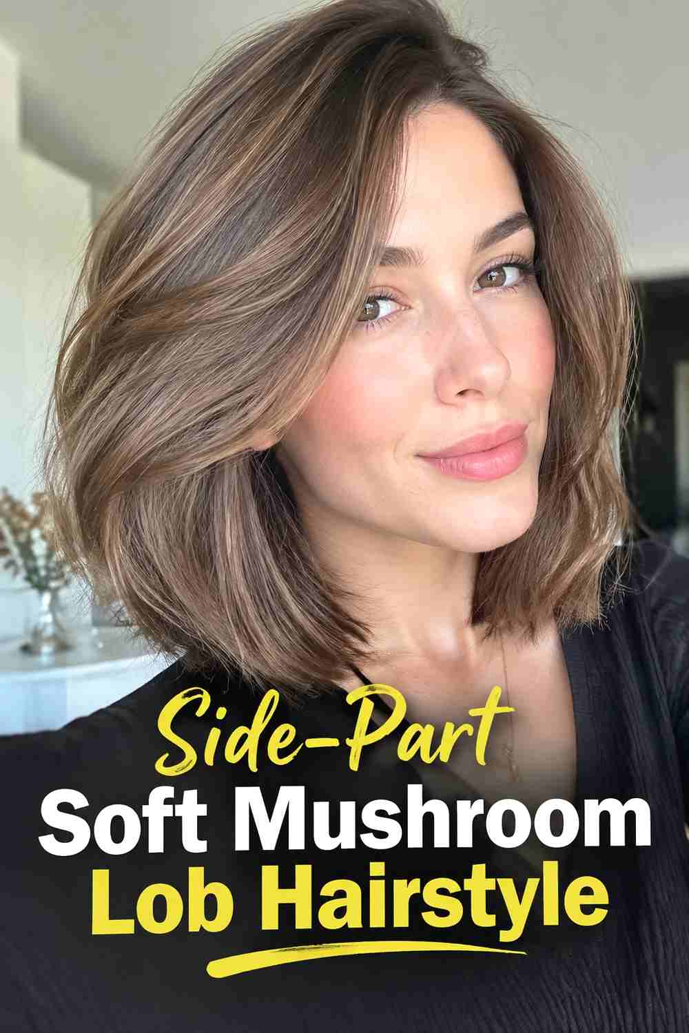 3. Side Part Soft Mushroom Lob Hairstyle