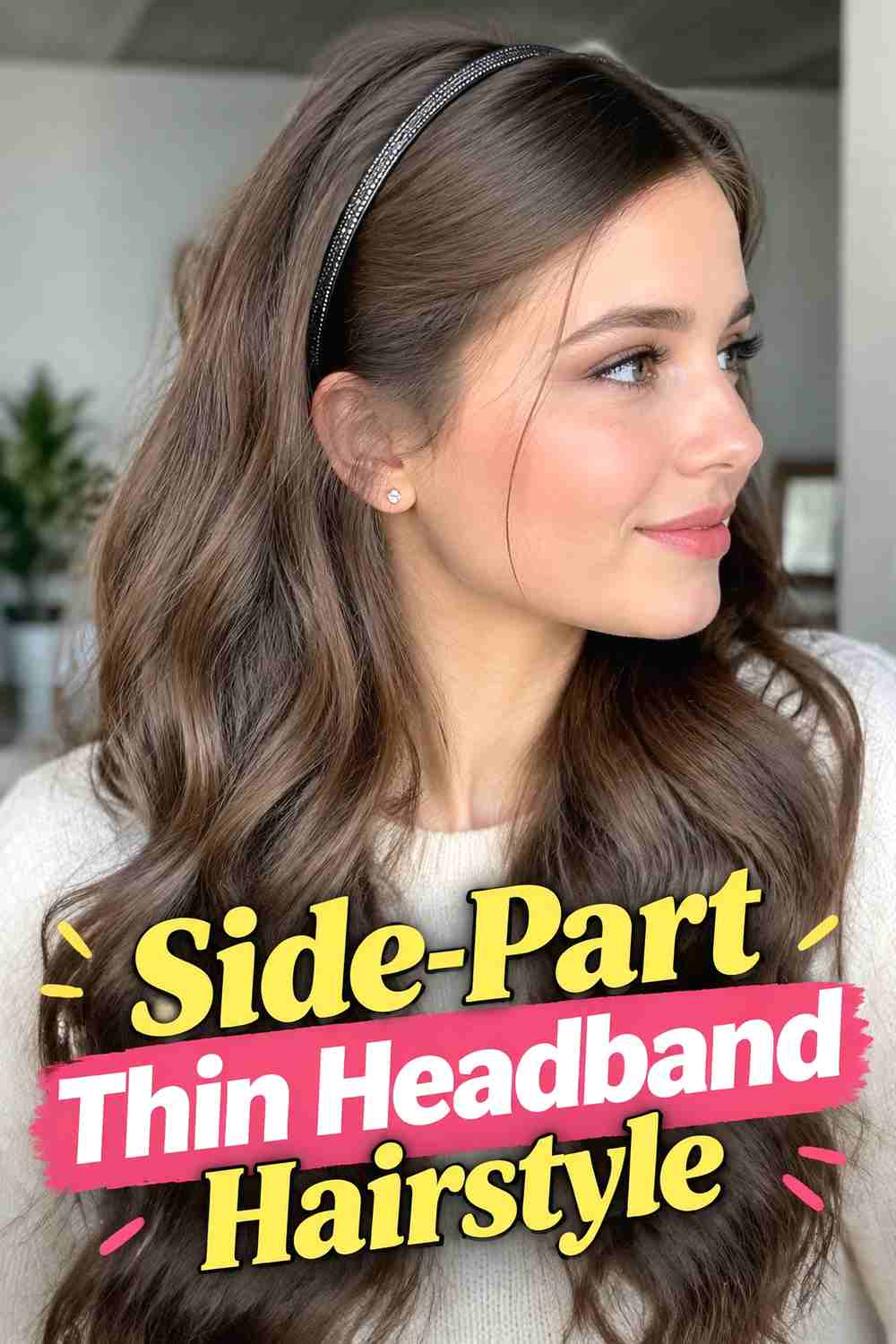 9. Side Part Thin Headband Hairstyle