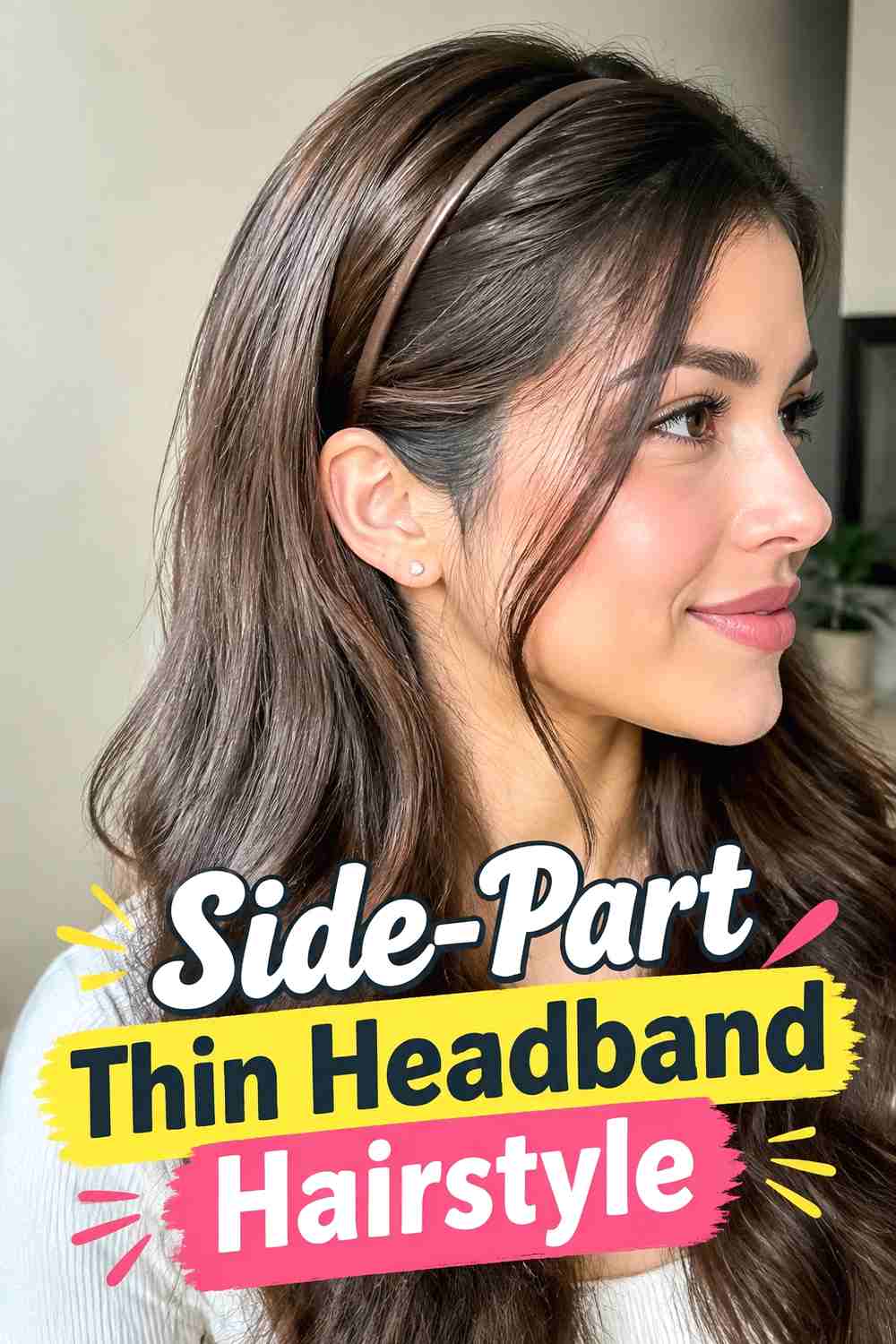 9. Side Part Thin Headband Hairstyle