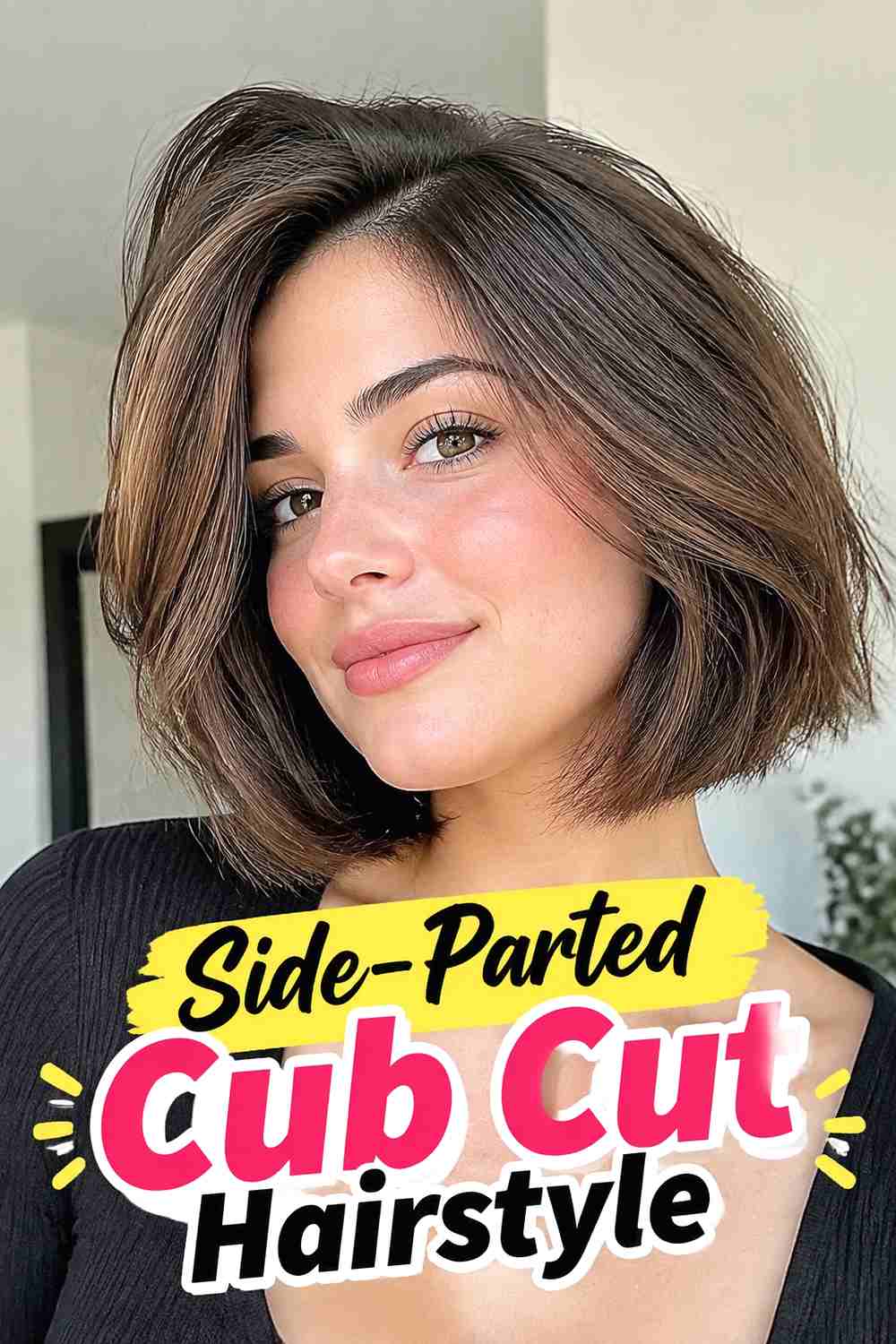 8. Side Parted Cub Cut Hairstyle
