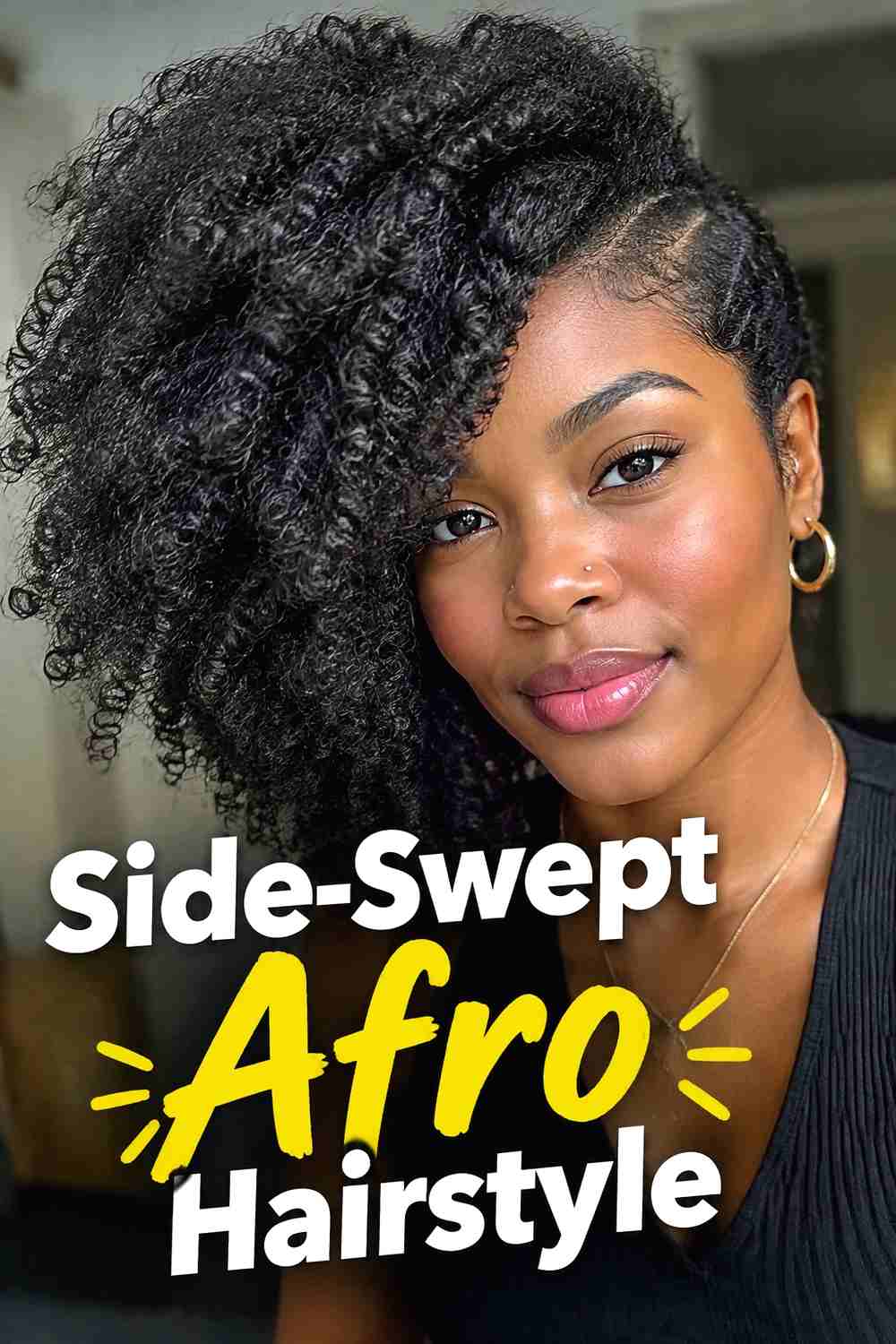 11. Side Swept Afro Hairstyle