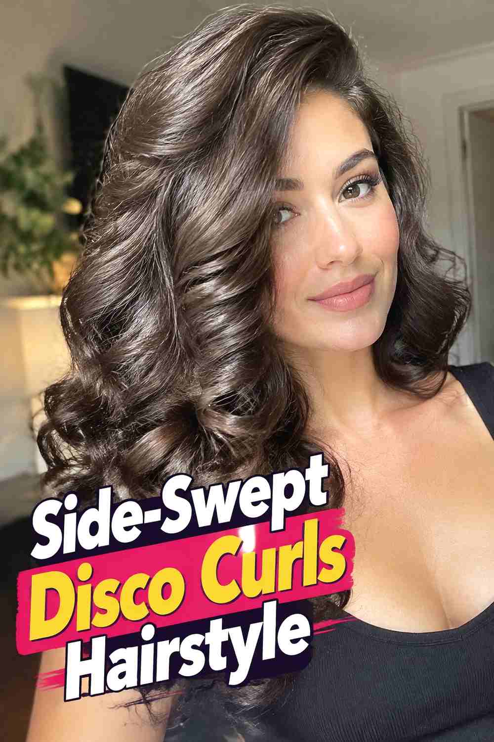 10. Side Swept Disco Curls Hairstyle