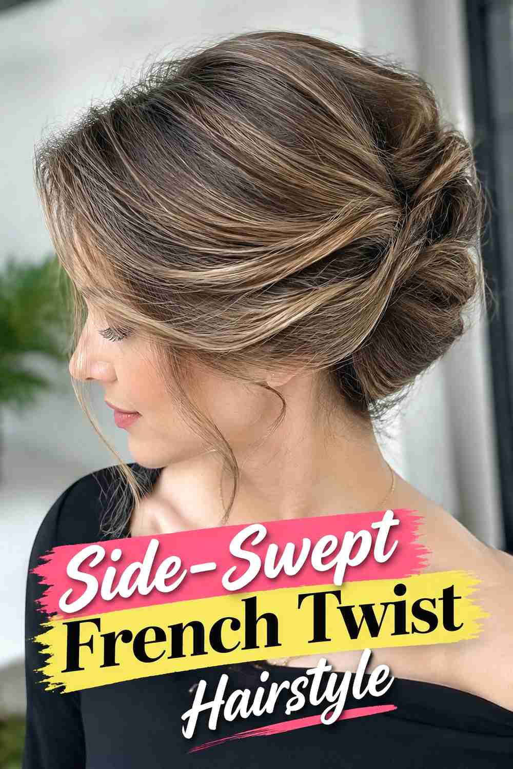 12. Side Swept French Twist Hairstyle