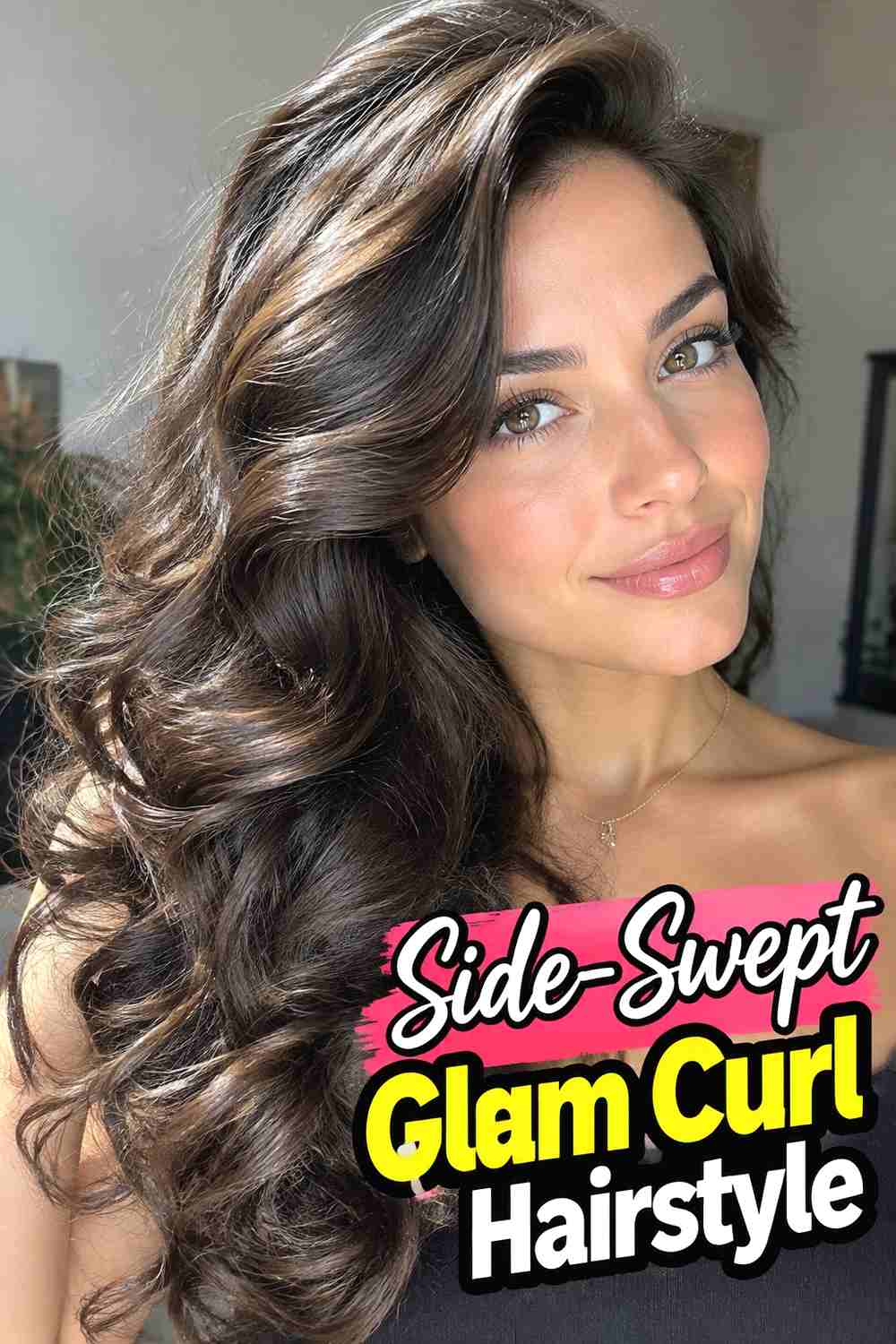 11. Side Swept Glam Curl Hairstyle