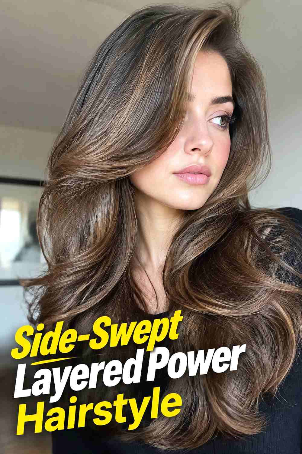 4. Side Swept Layered Power Hairstyle