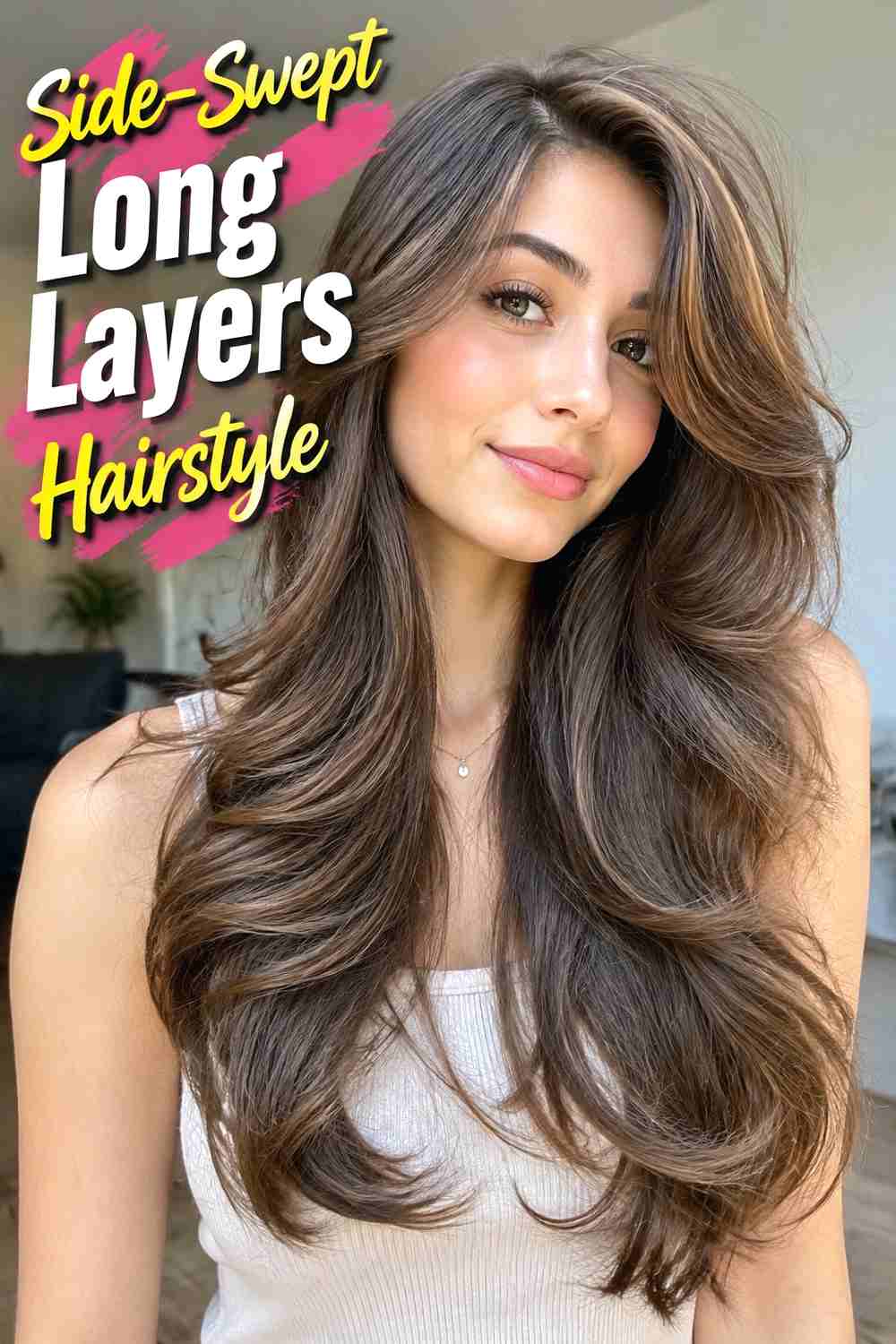 10. Side Swept Long Layers Hairstyle