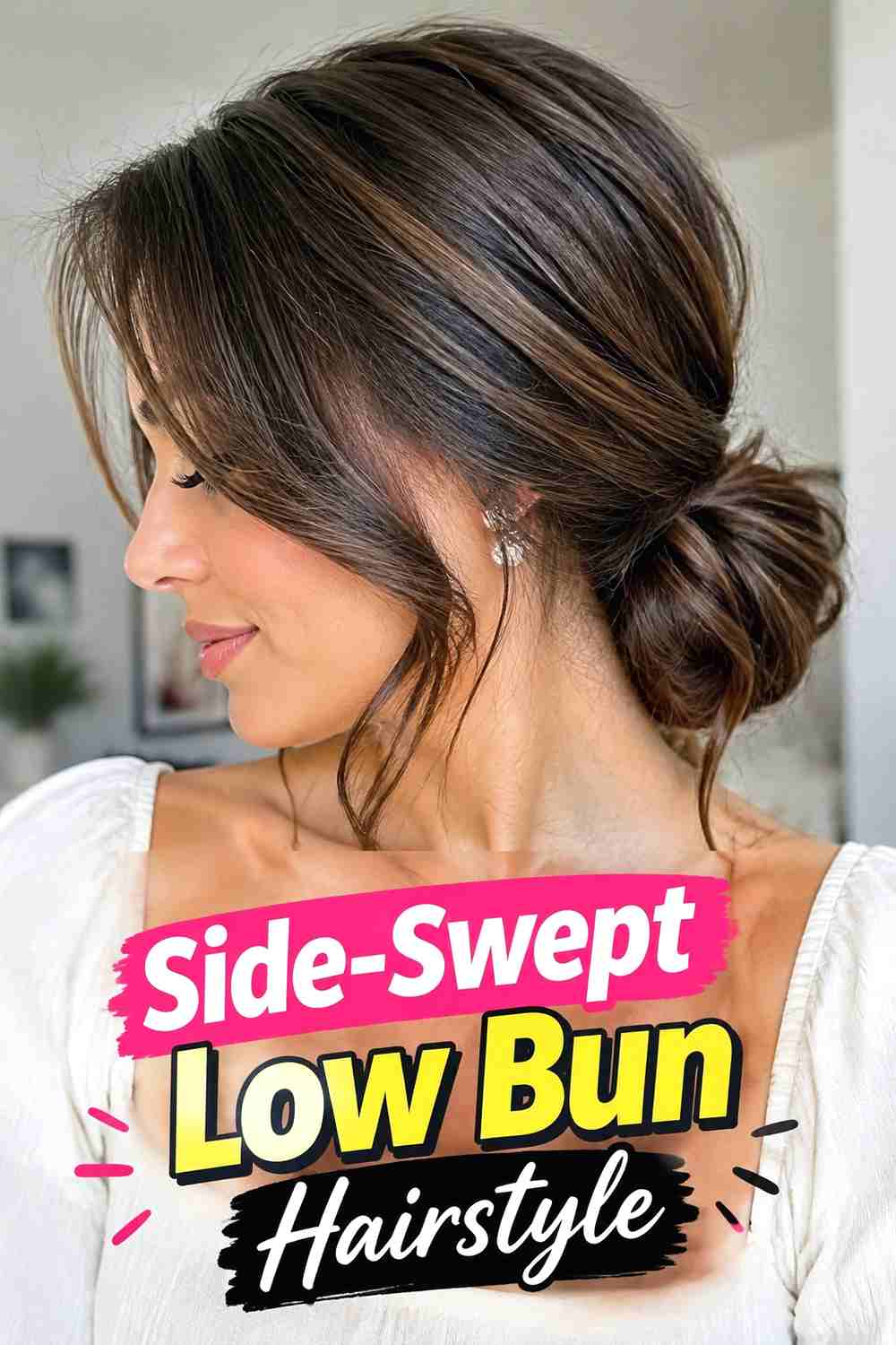 4. Side Swept Low Bun Hairstyle
