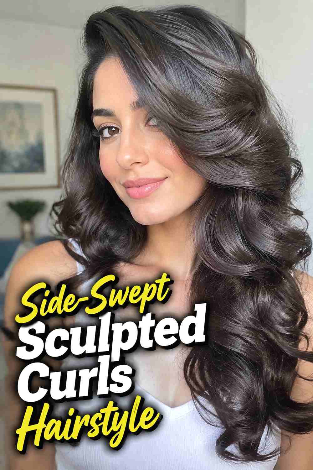 7. Side Swept Sculpted Curls Hairstyle