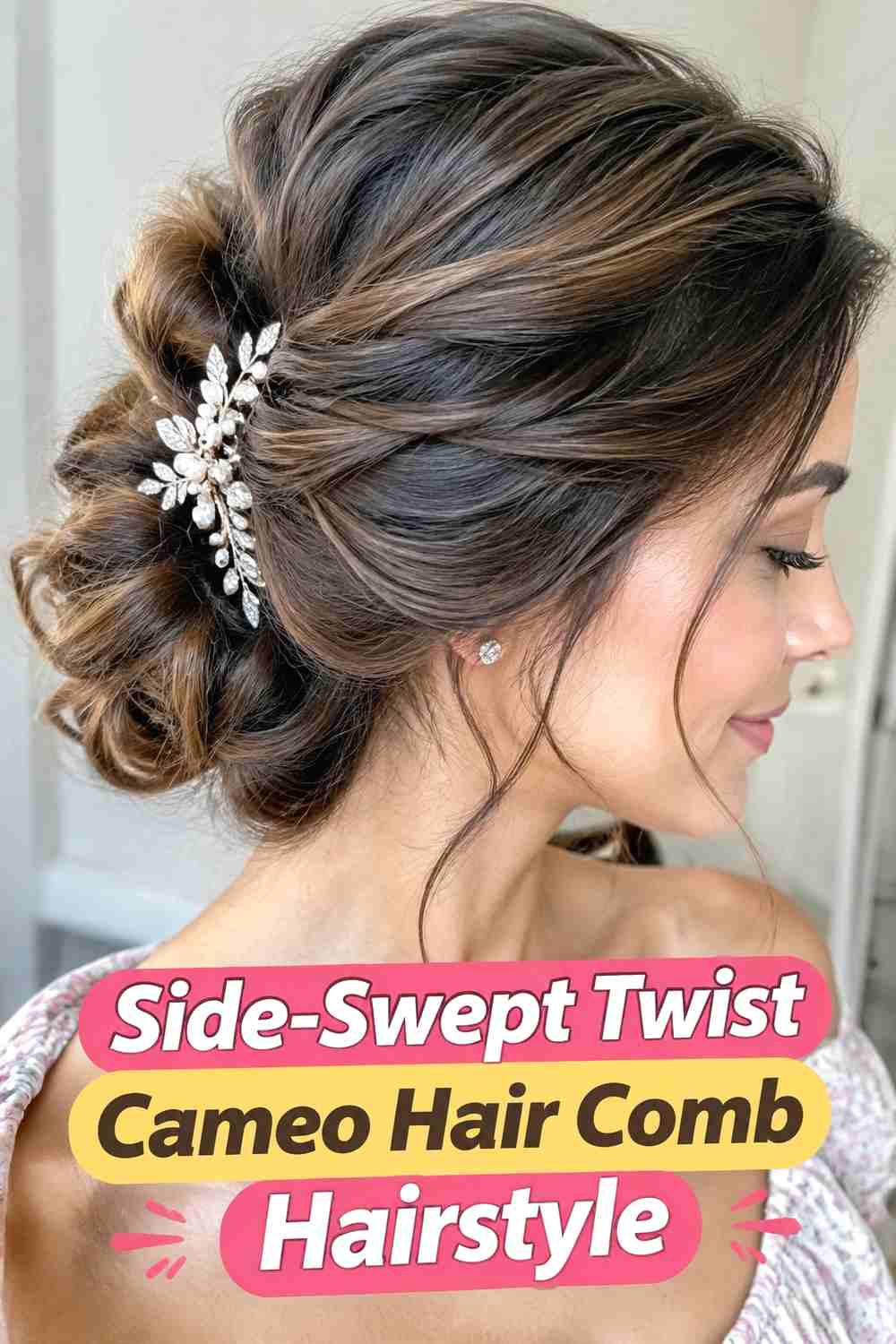 2. Side Swept Twist Cameo Hair Comb Hairstyle