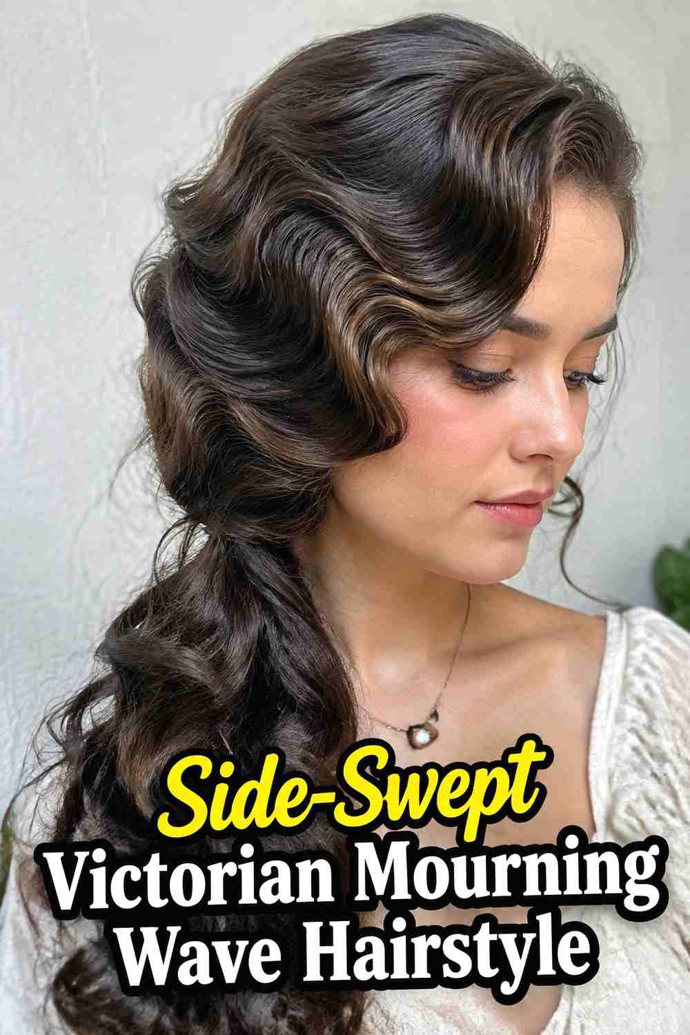 3. Side Swept Victorian Mourning Wave Hairstyle