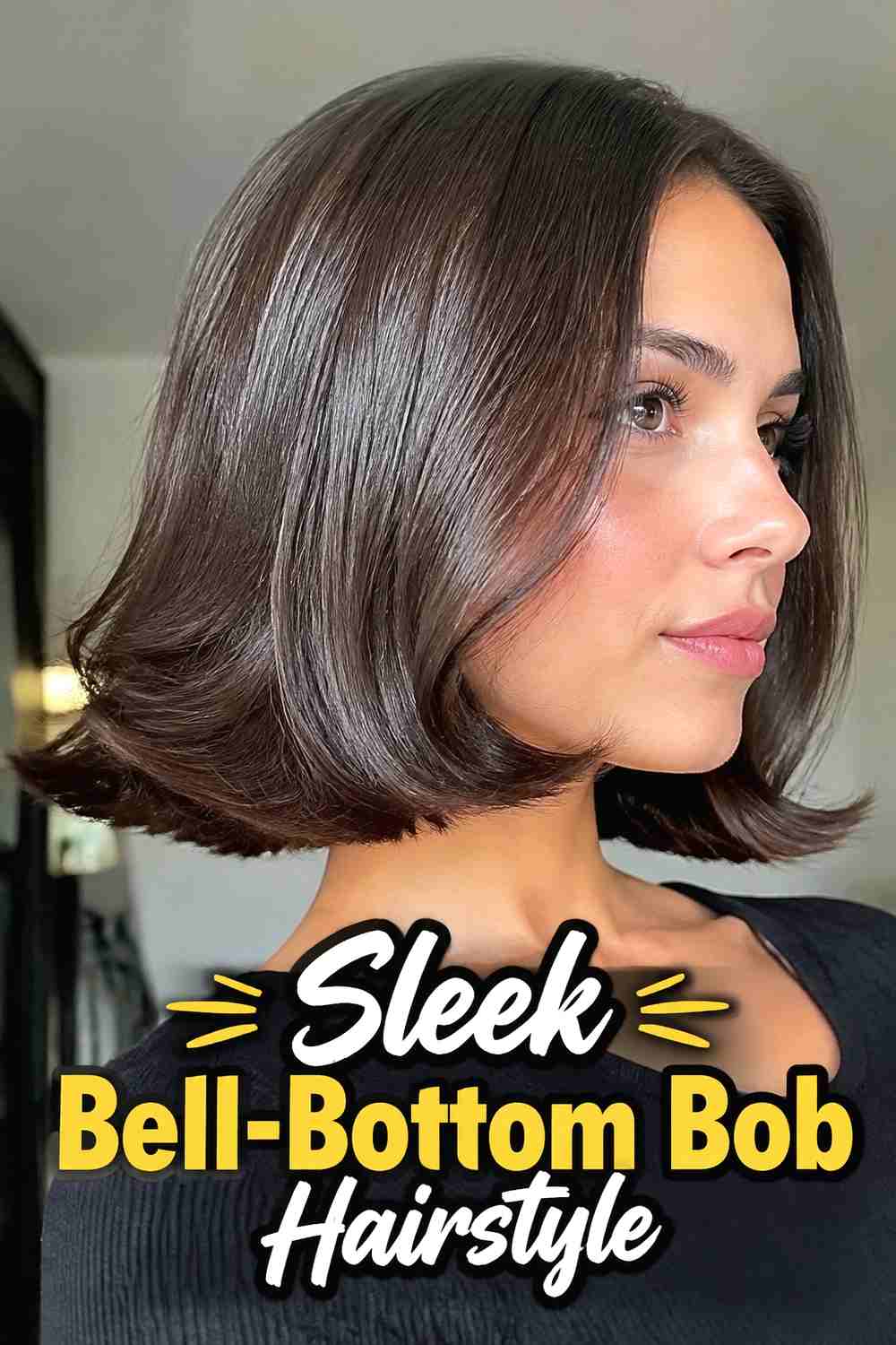 10. Sleek Bell Bottom Bob Hairstyle