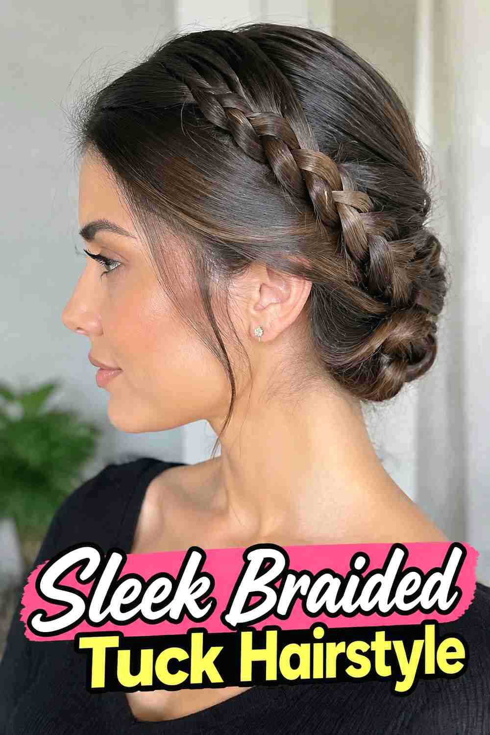 12. Sleek Braided Tuck Hairstyle
