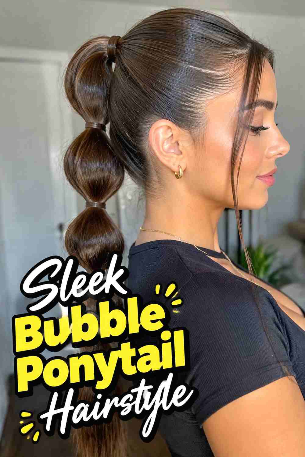 8. Sleek Bubble Ponytail Hairstyle