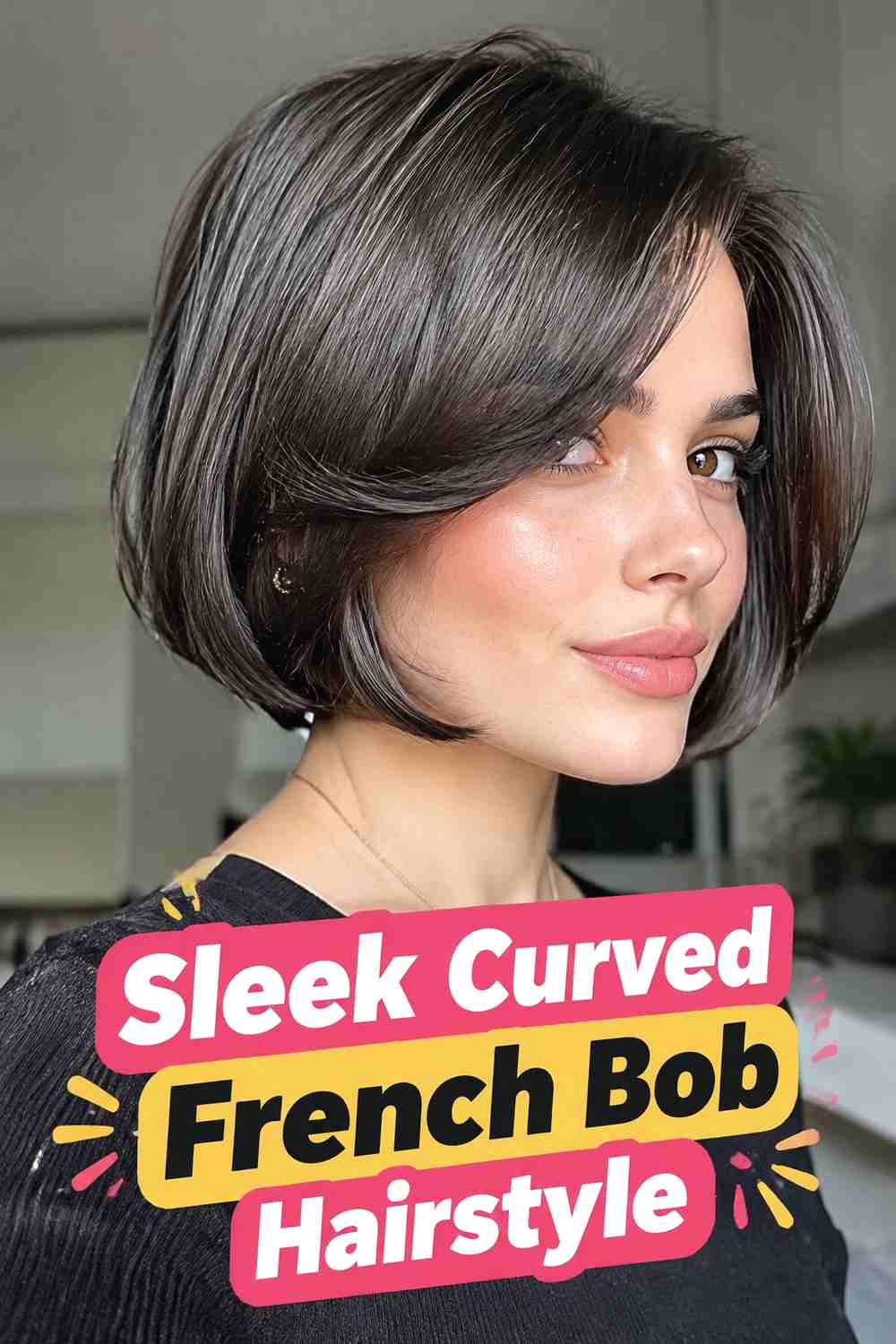 5. Sleek Curved French Bob Hairstyle