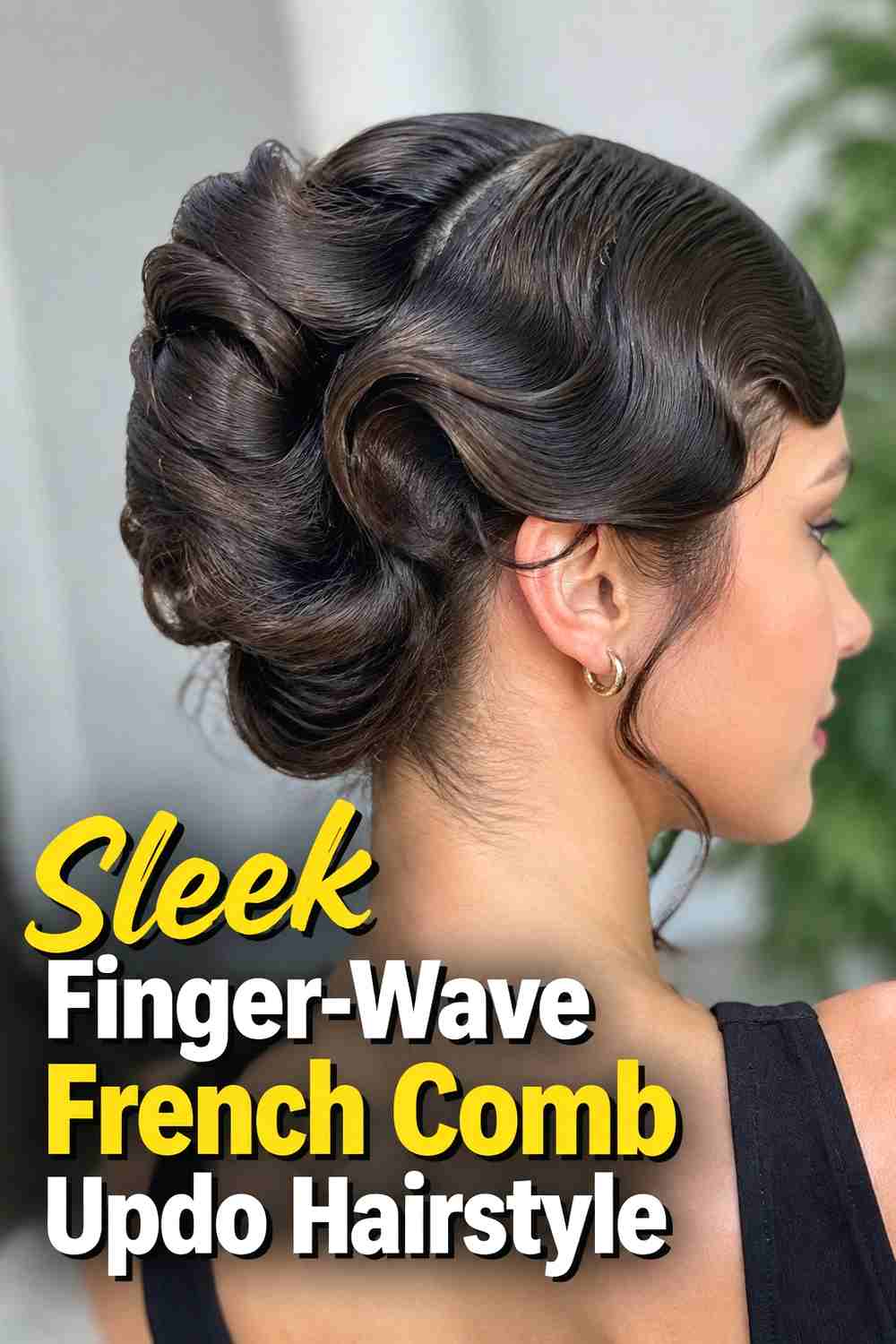 3. Sleek Finger Wave French Comb Updo Hairstyle