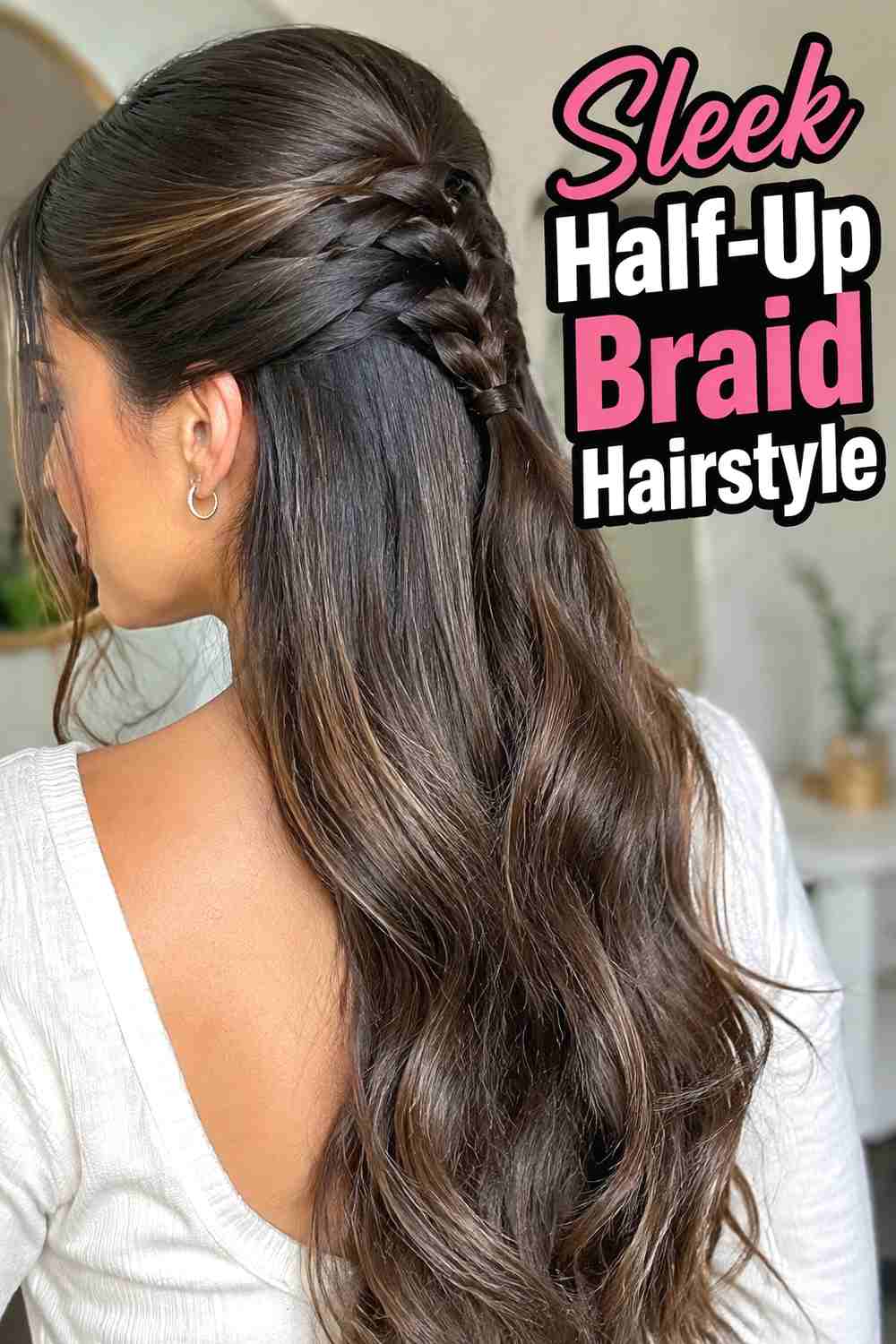 9. Sleek Half Up Braid Hairstyle