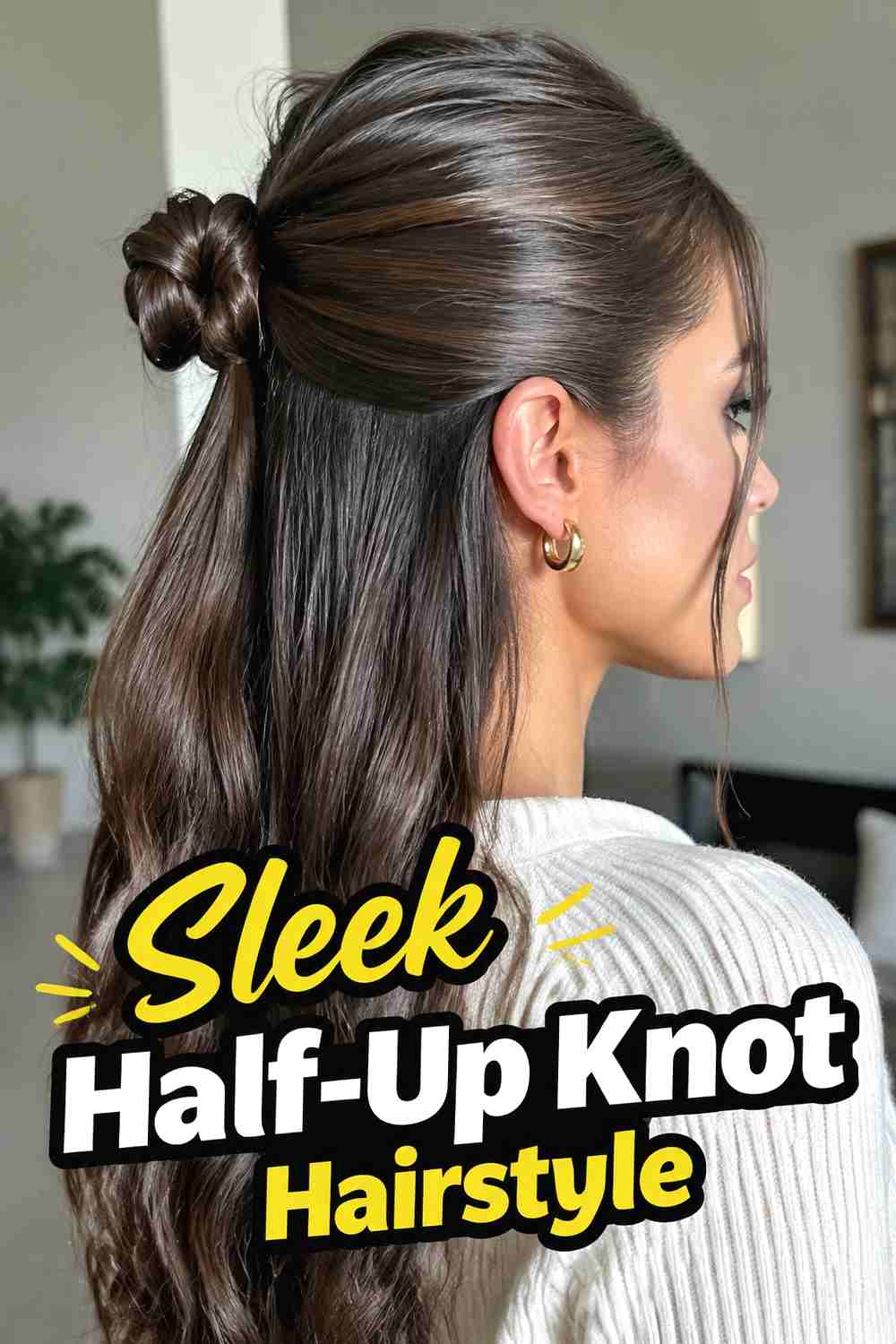 14. Sleek Half Up Knot Hairstyle