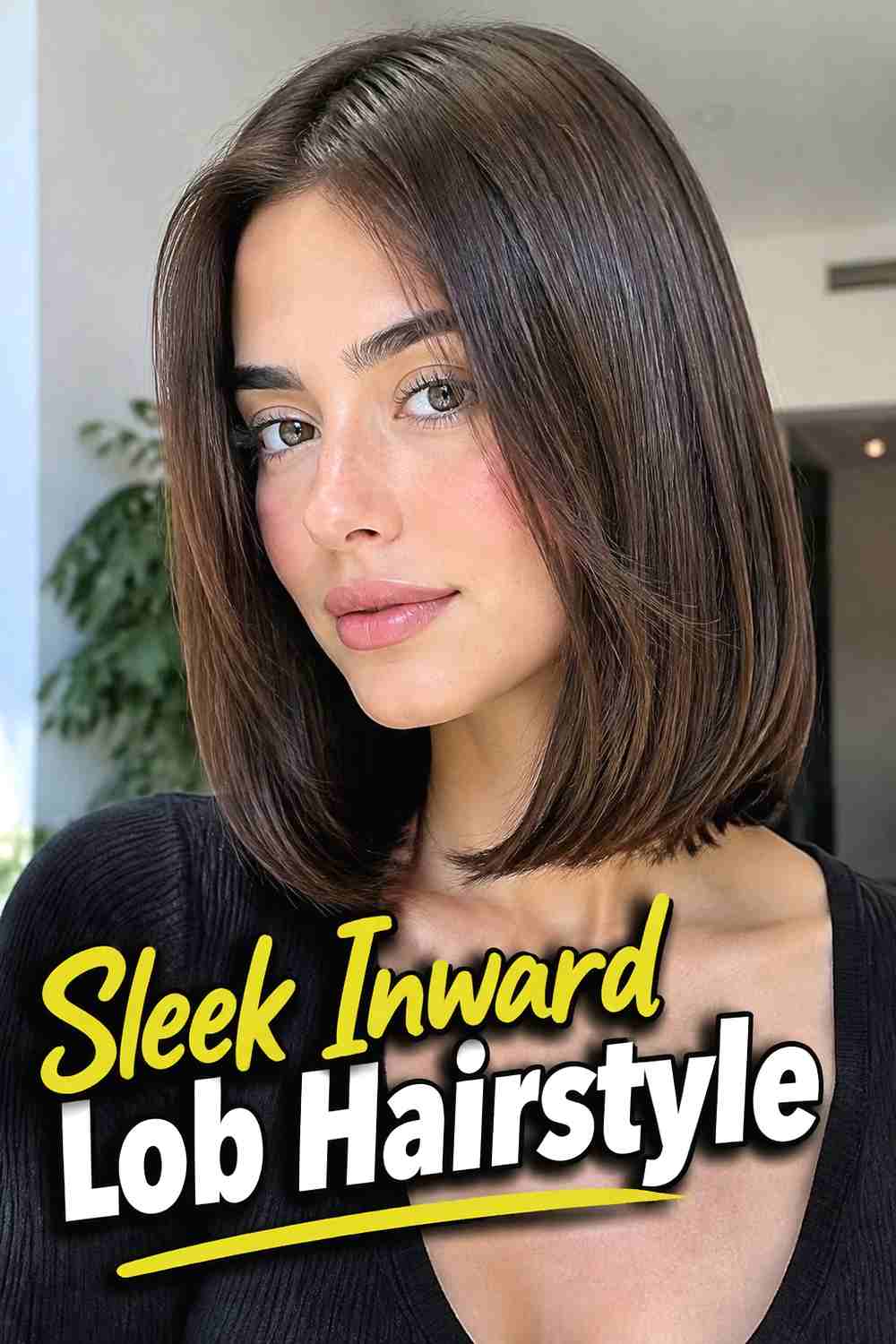 1. Sleek Inward Lob Hairstyle