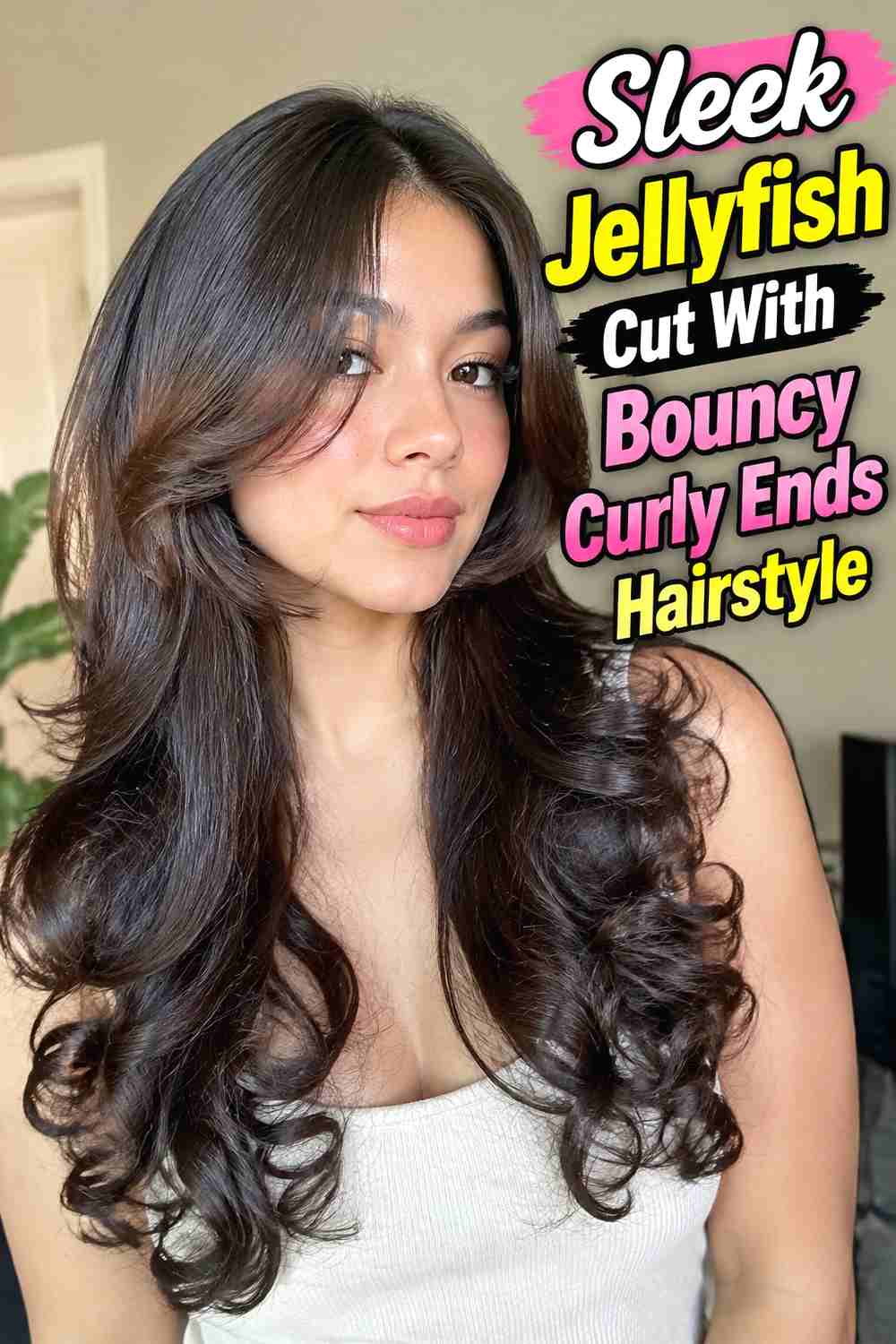 5. Sleek Jellyfish Cut With Bouncy Curly Ends Hairstyle