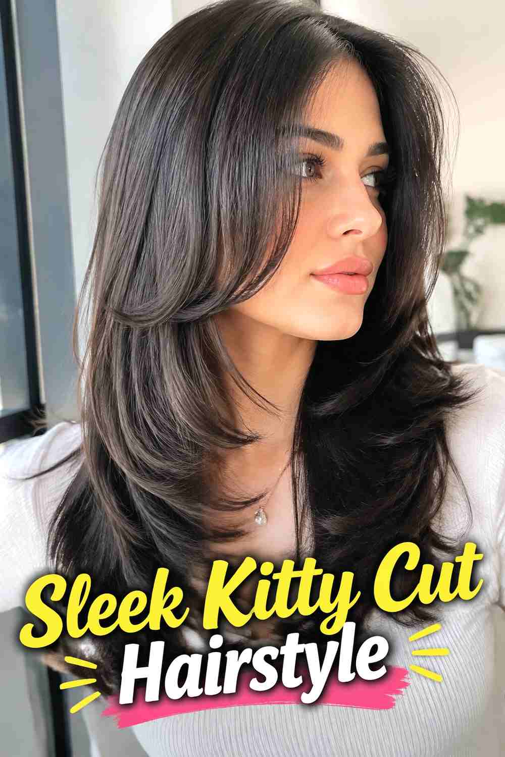 8. Sleek Kitty Cut Hairstyle