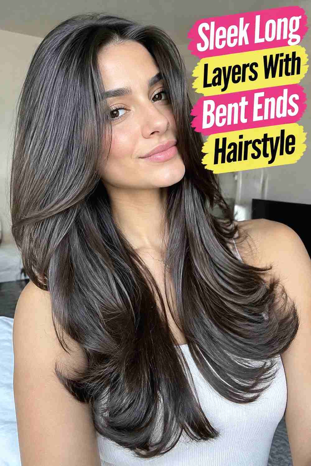 10. Sleek Long Layers With Bent Ends Hairstyle