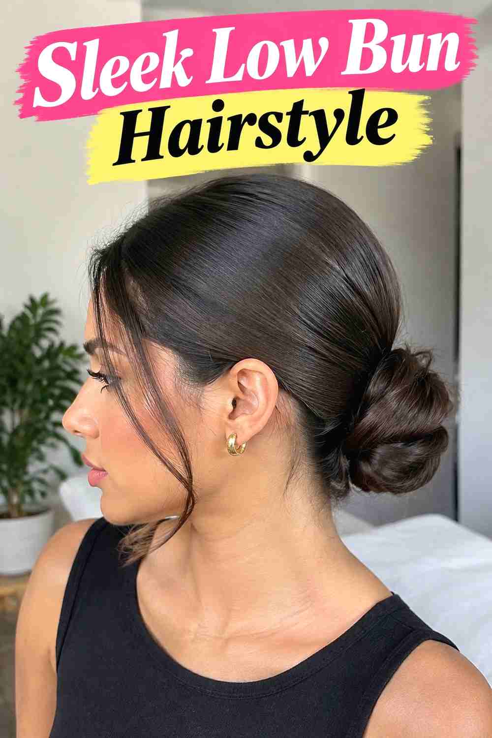 4. Sleek Low Bun Hairstyle