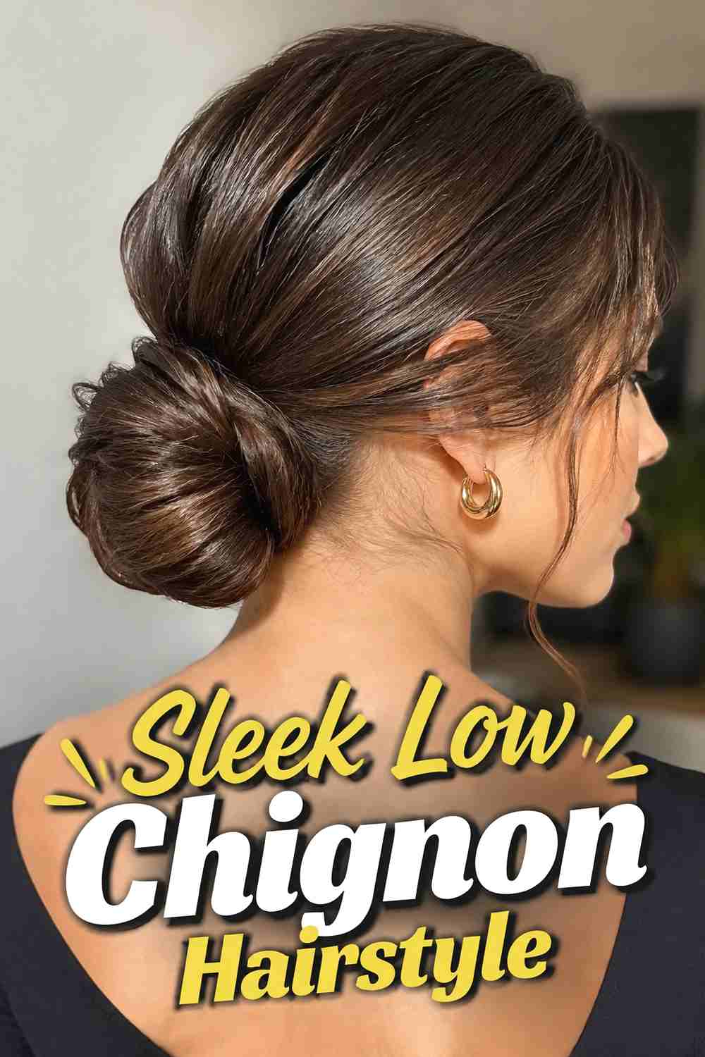 1. Sleek Low Chignon Hairstyle
