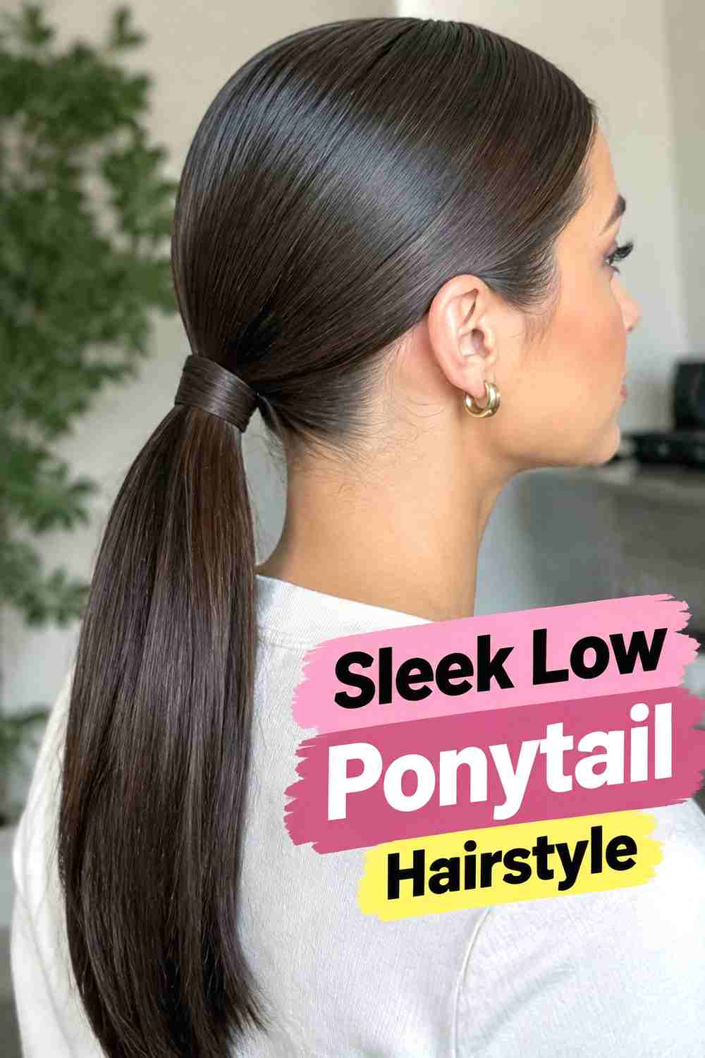 4. Sleek Low Ponytail Hairstyle