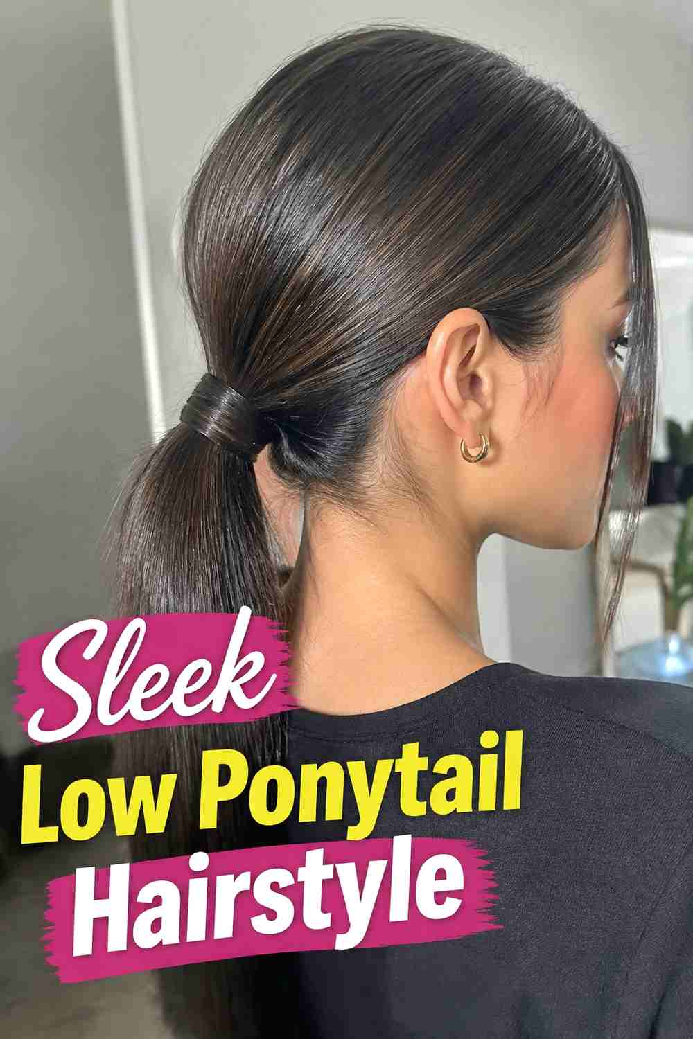 1. Sleek Low Ponytail Hairstyle