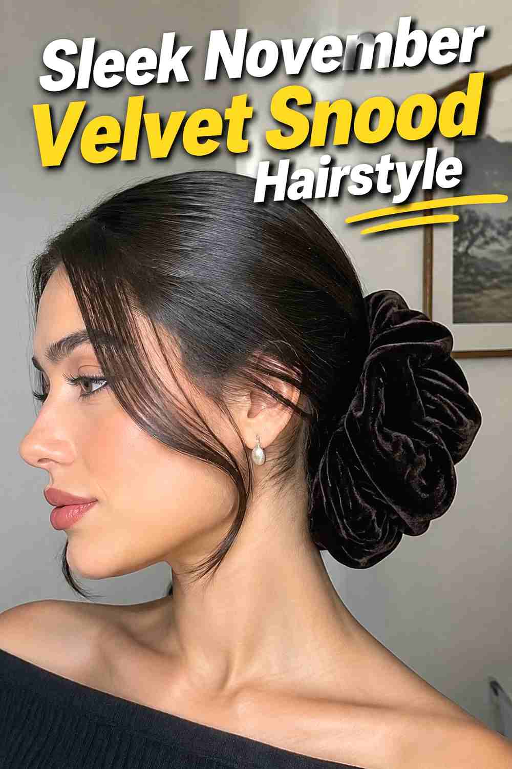 12. Sleek November Velvet Snood Hairstyle