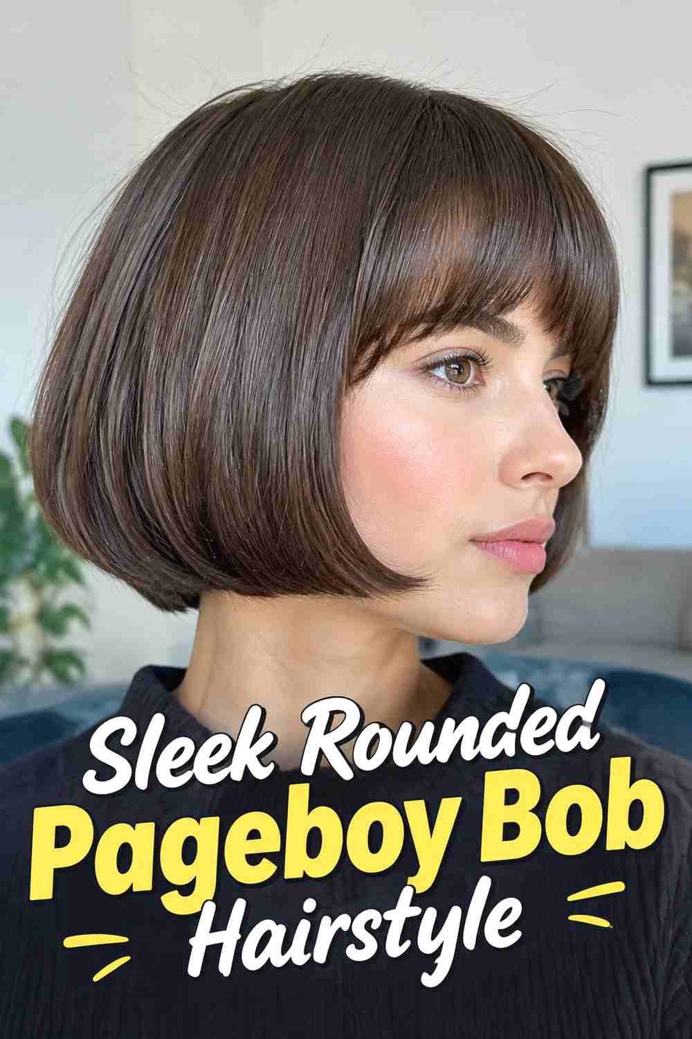 9. Sleek Rounded Pageboy Bob Hairstyle