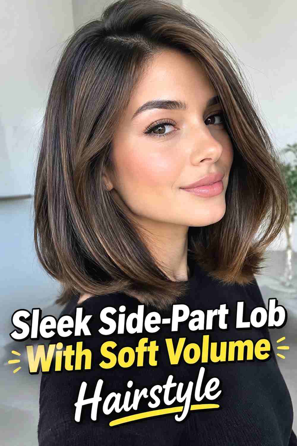 15. Sleek Side Part Lob With Soft Volume Hairstyle