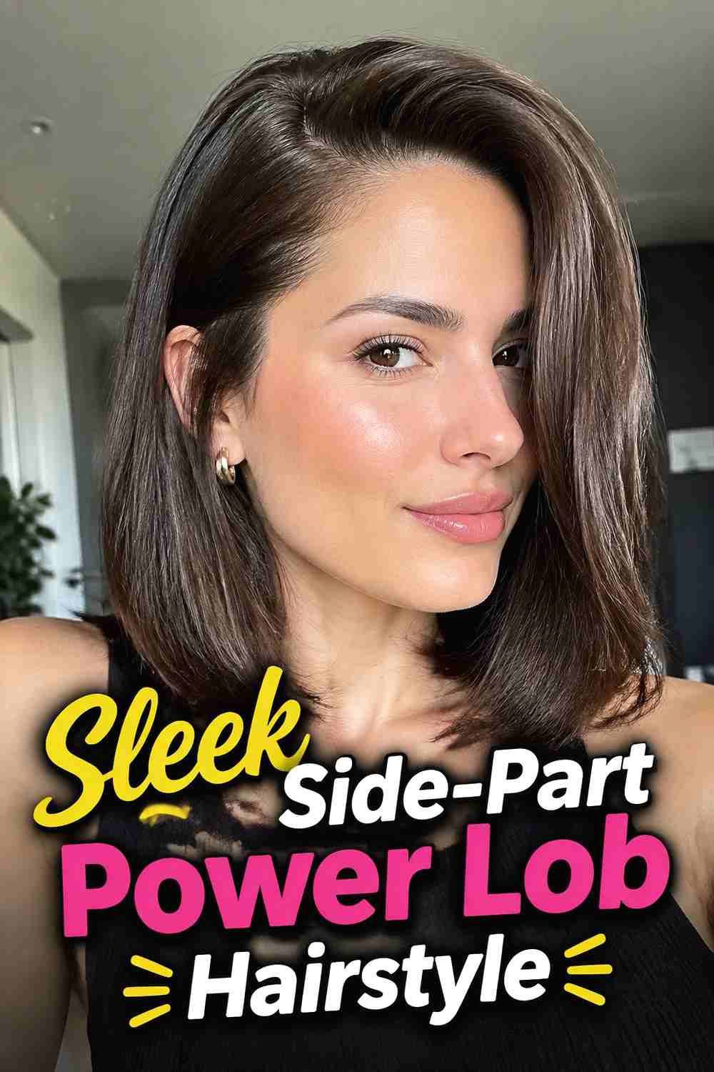2. Sleek Side Part Power Lob Hairstyle