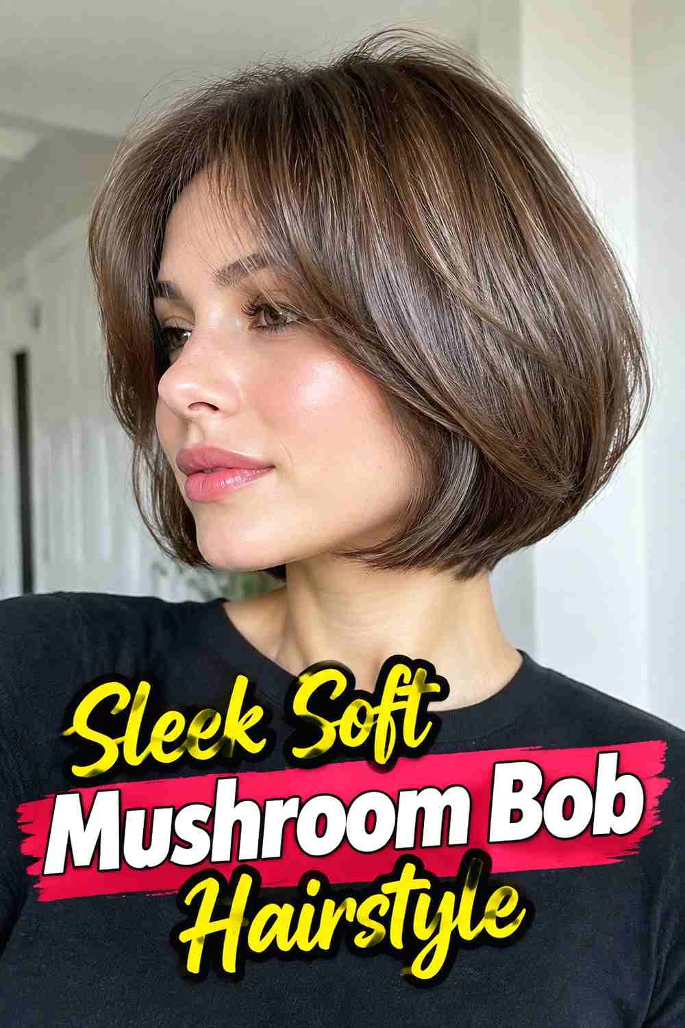 11. Sleek Soft Mushroom Bob Hairstyle