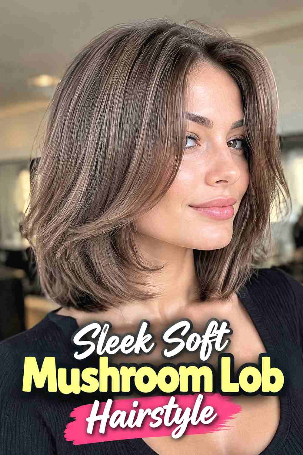 8. Sleek Soft Mushroom Lob Hairstyle