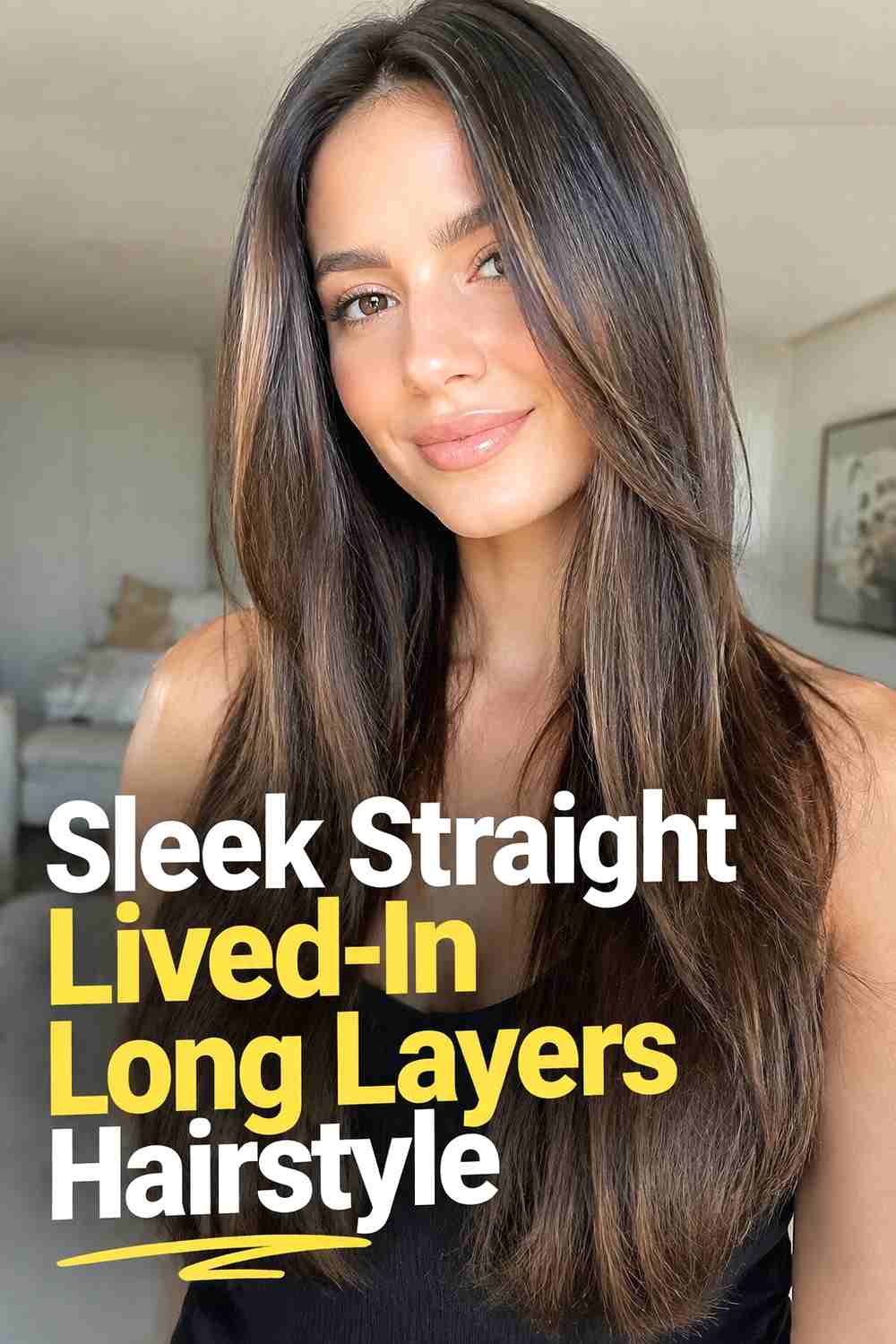 9. Sleek Straight Lived In Long Layers Hairstyle