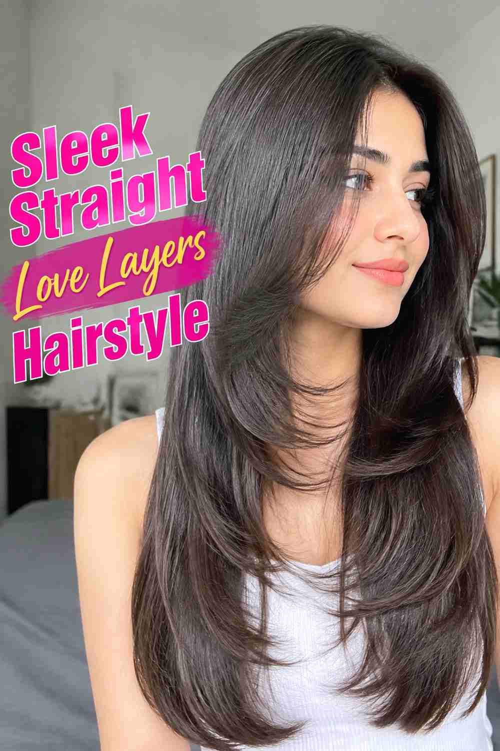 6. Sleek Straight Love Layers Hairstyle