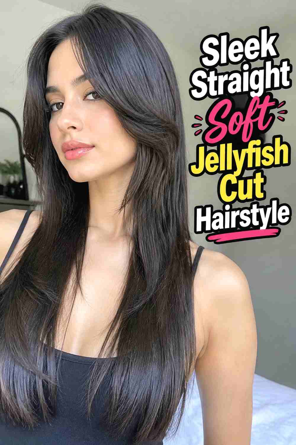 15. Sleek Straight Soft Jellyfish Cut Hairstyle