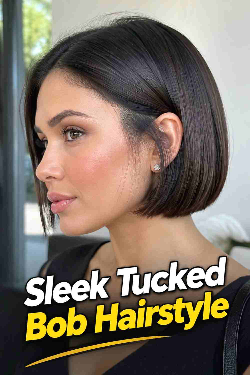 12. Sleek Tucked Bob Hairstyle