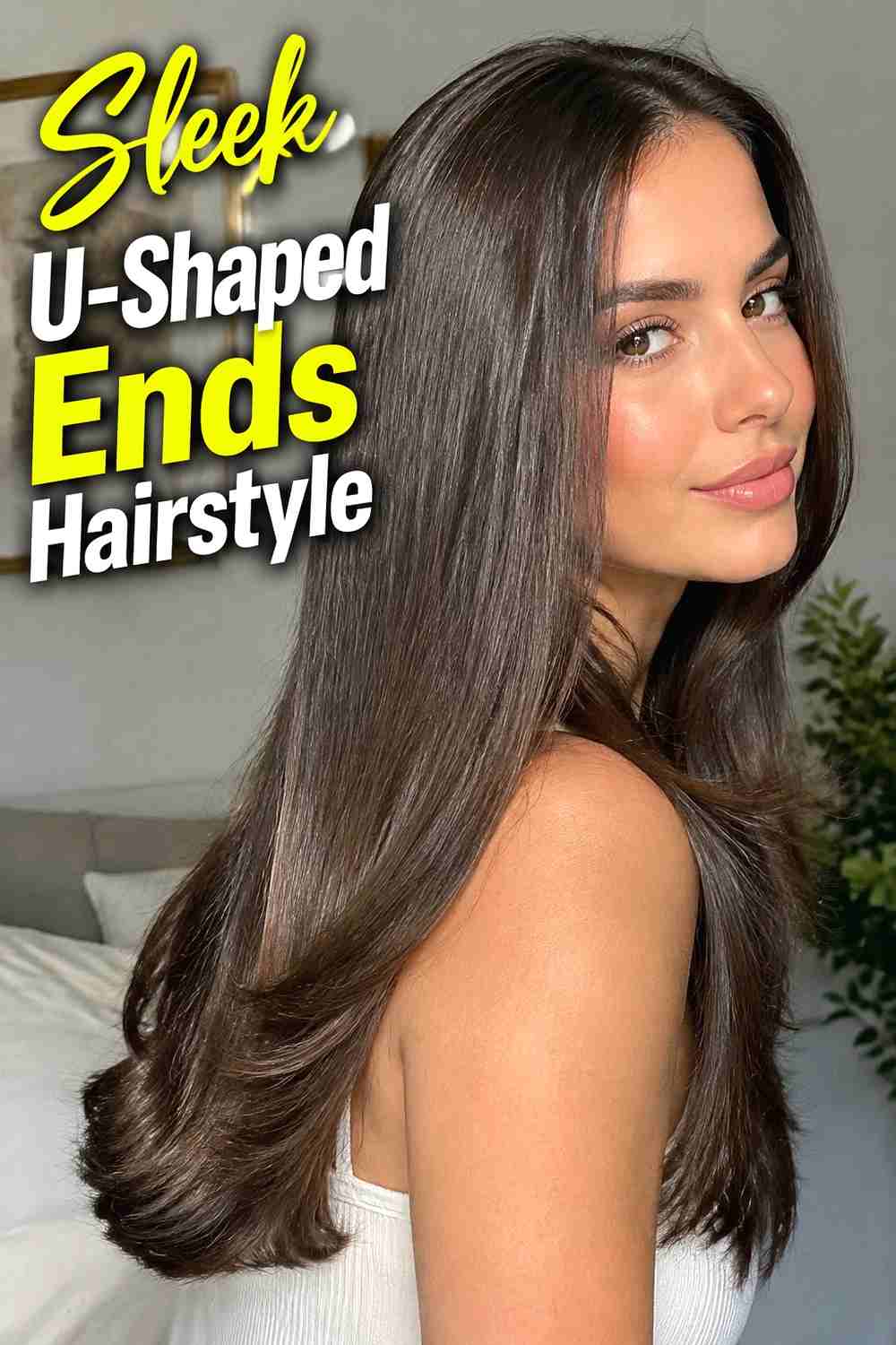 10. Sleek U Shaped Ends Hairstyle