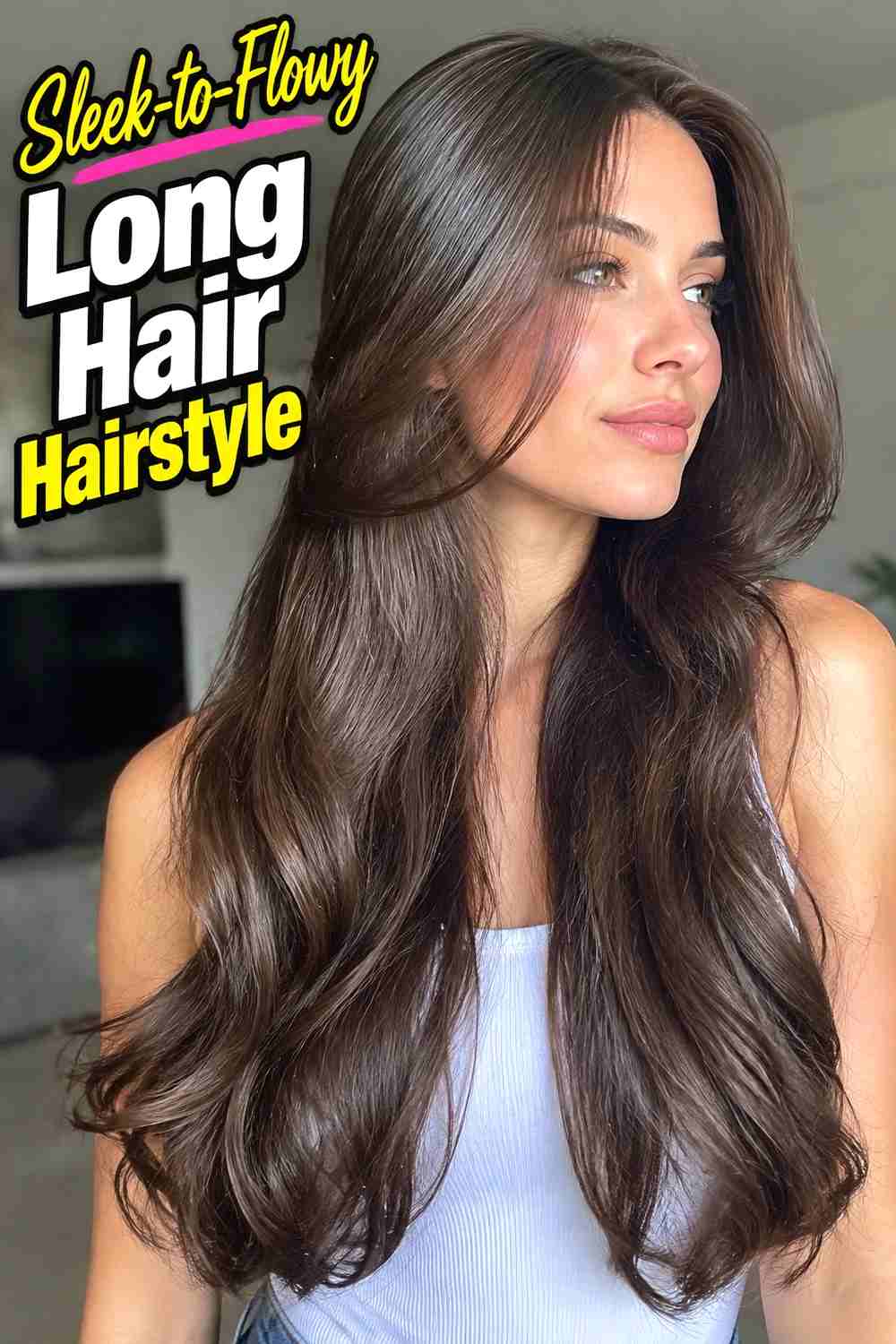 12. Sleek To Flowy Long Hair Hairstyle