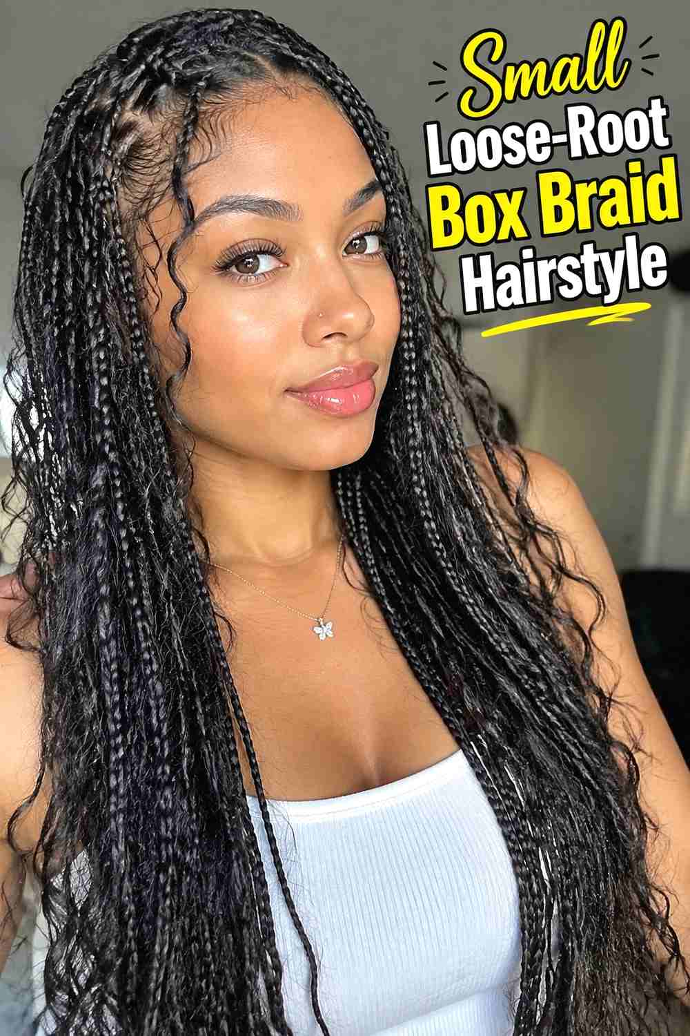 5. Small Loose Root Box Braid Hairstyle