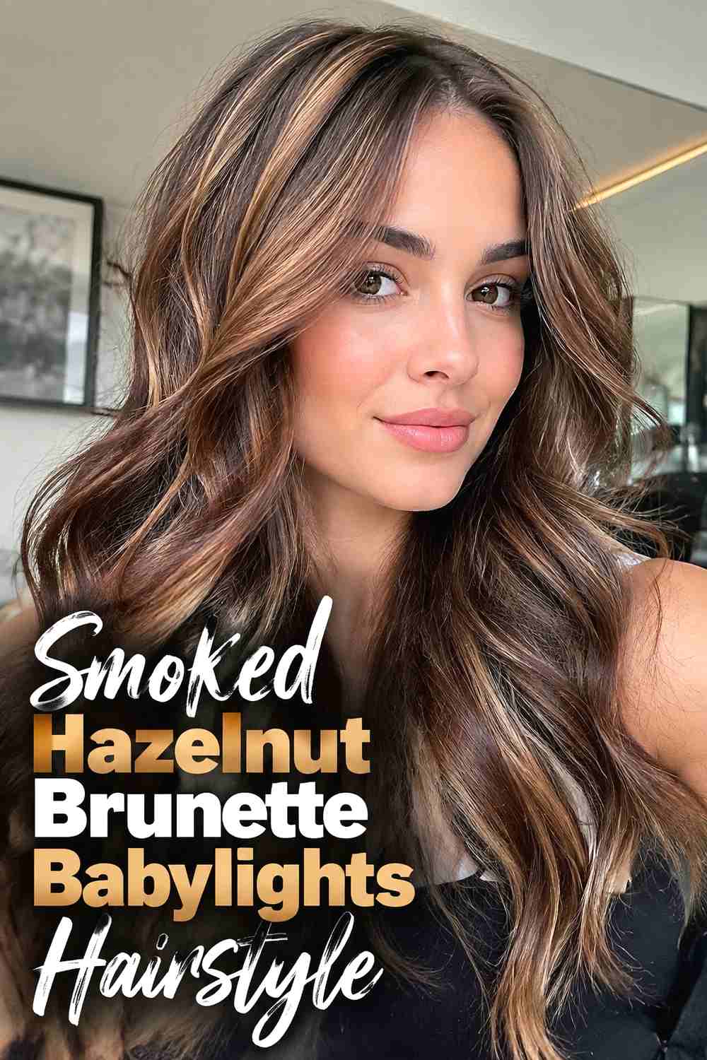 10. Smoked Hazelnut Brunette Babylights Hairstyle