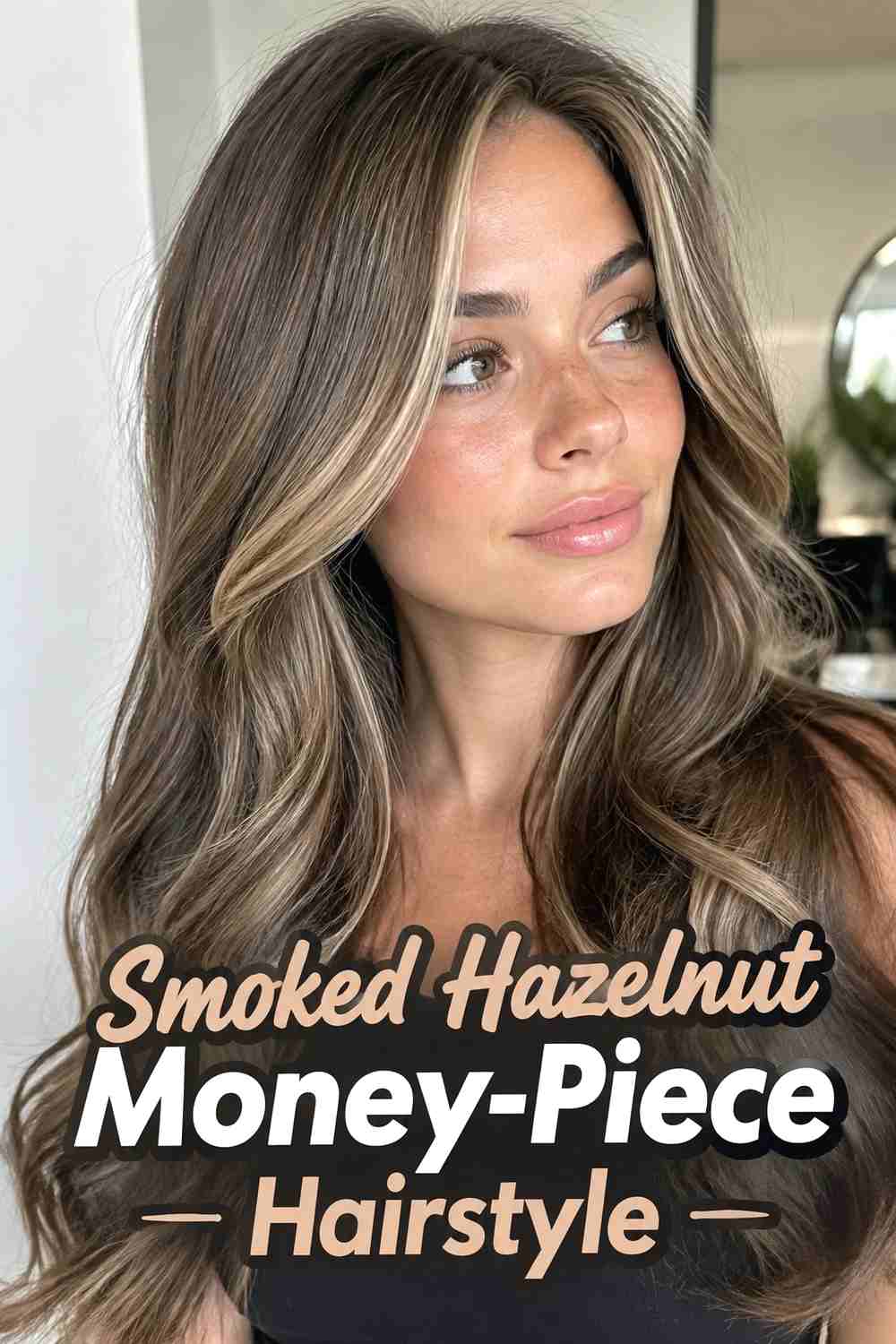 13. Smoked Hazelnut Money Piece Hairstyle