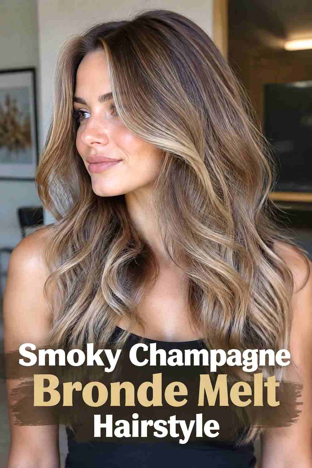 6. Smoky Champagne Bronde Melt Hairstyle