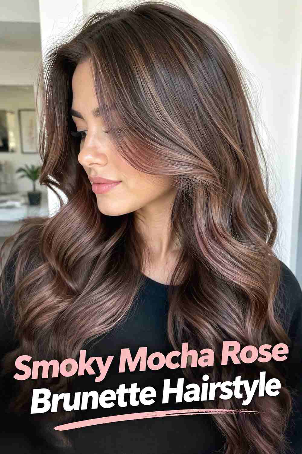 10. Smoky Mocha Rose Brunette Hairstyle